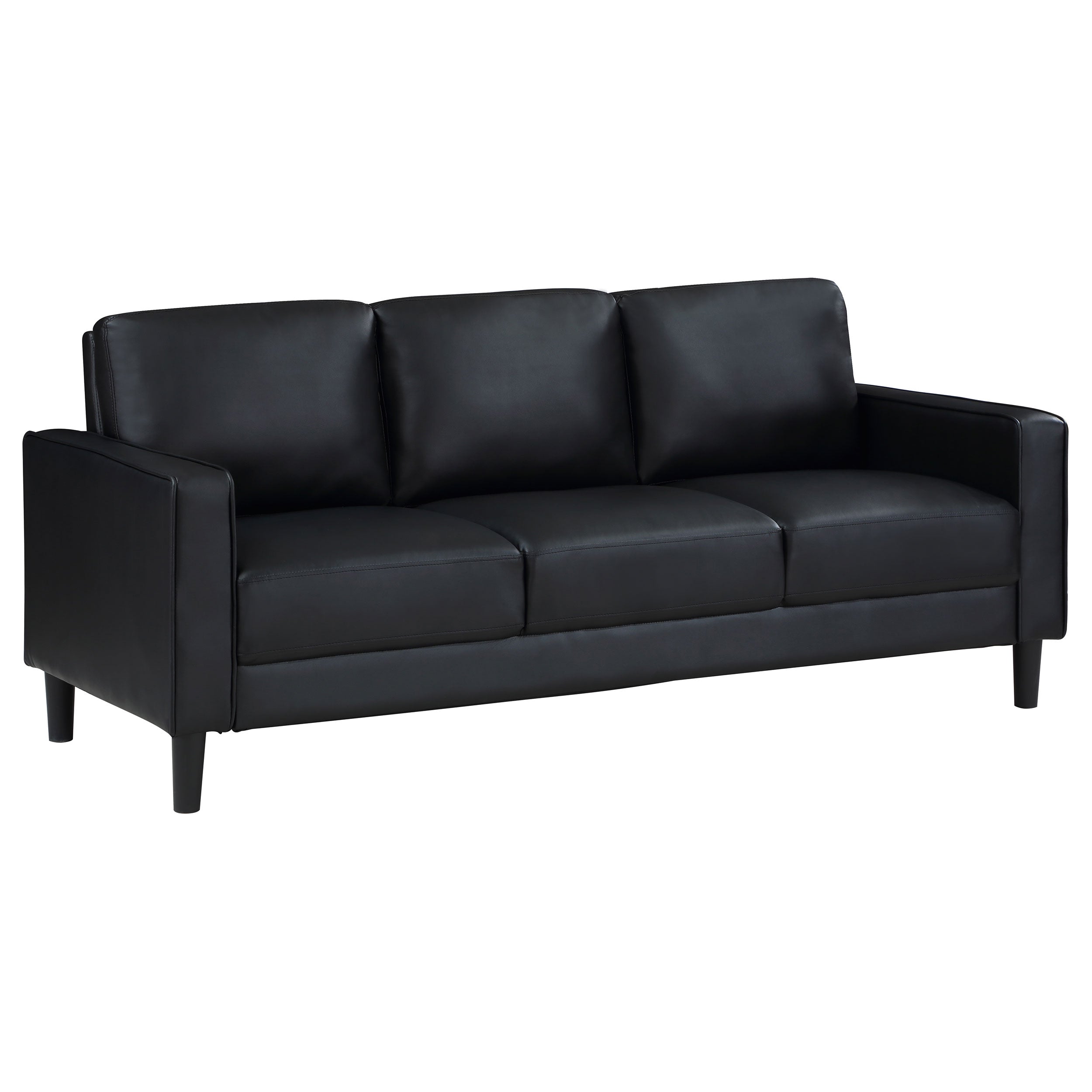 Ruth 2-piece Upholstered Track Arm Sofa Set Black — view 3