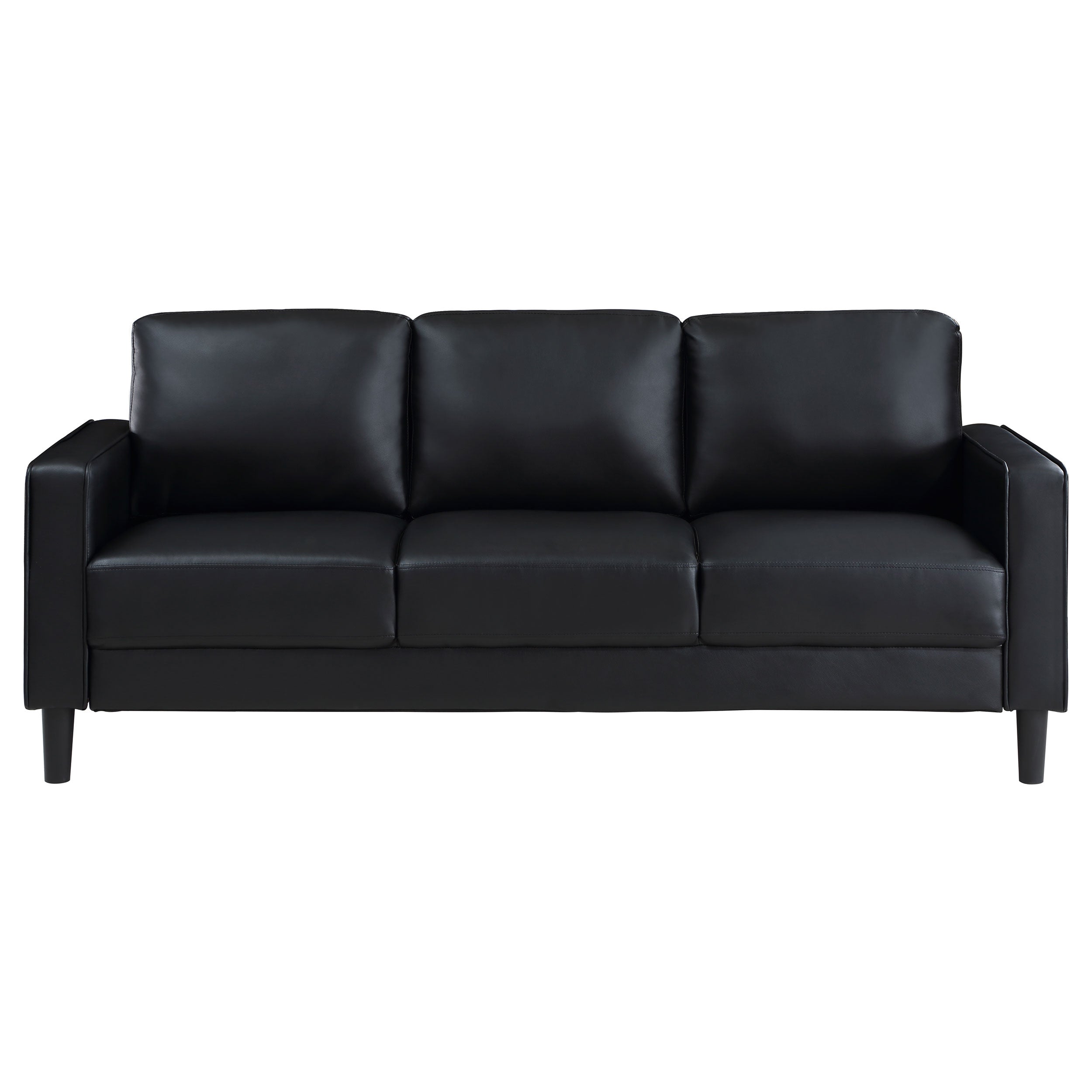 Ruth Upholstered Track Arm Sofa Black — view 3