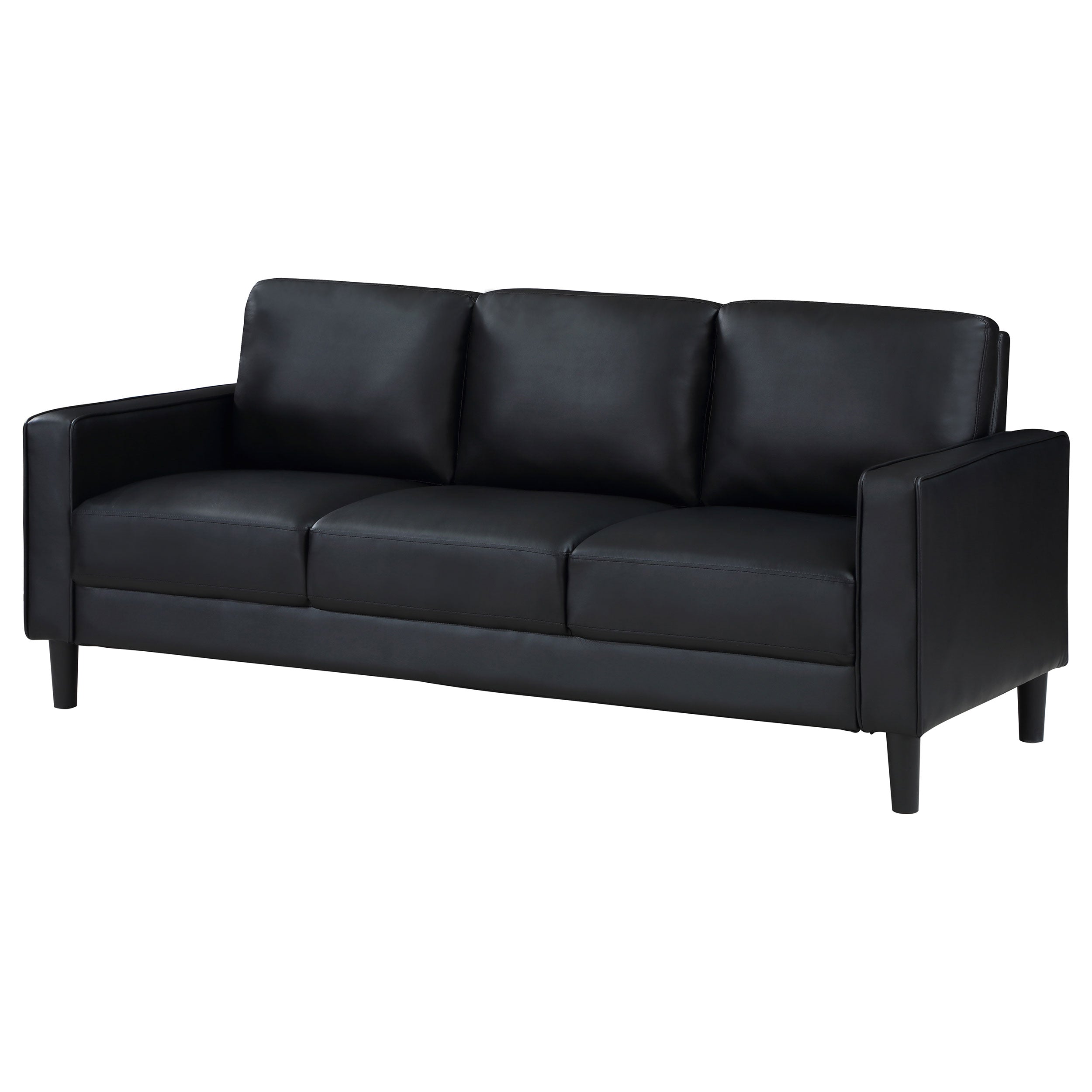 Ruth Upholstered Track Arm Sofa Black — view 4