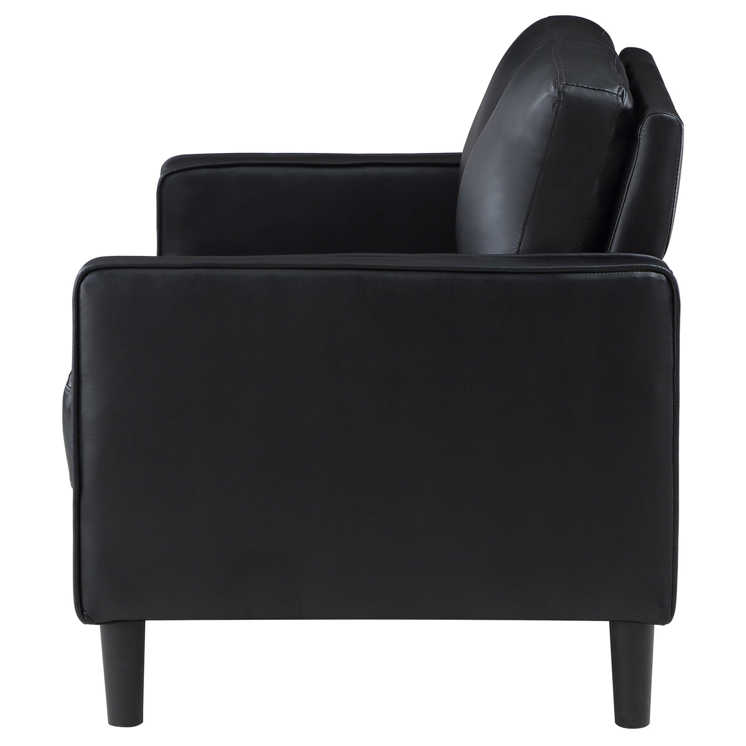 Ruth Upholstered Track Arm Loveseat Black — view 5