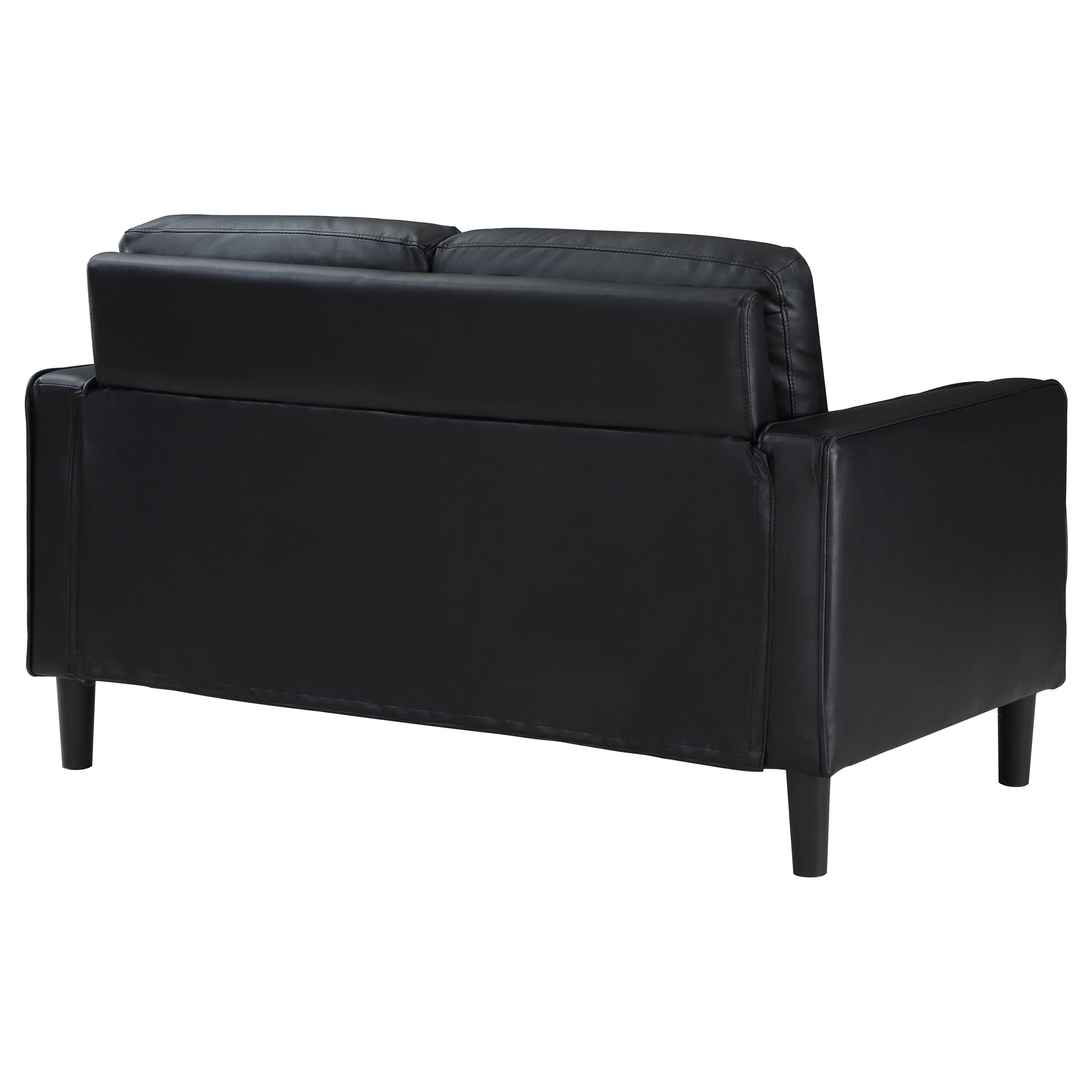 Ruth Upholstered Track Arm Loveseat Black — view 7