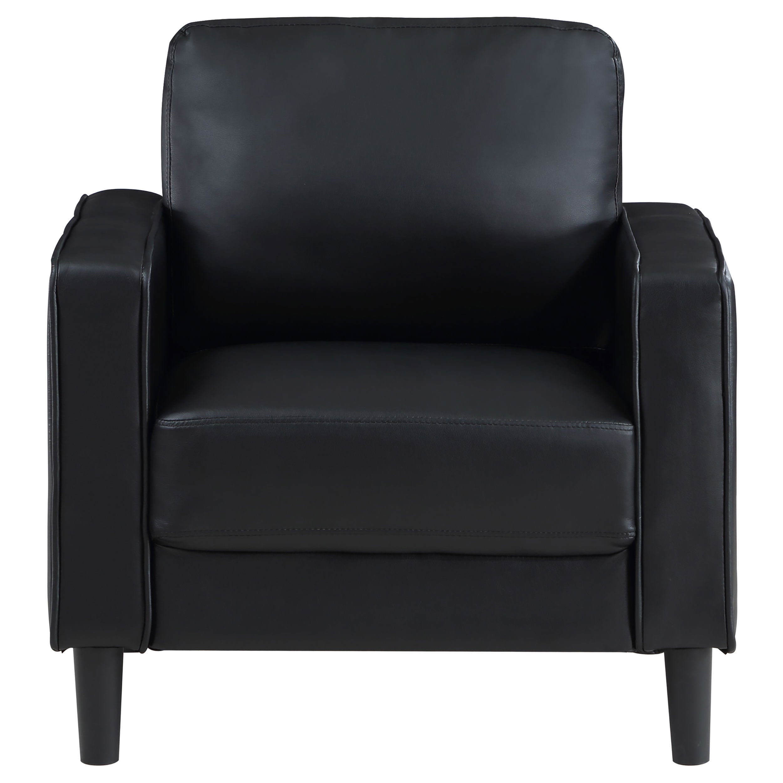 Ruth Upholstered Track Arm Accent Chair Black — view 3