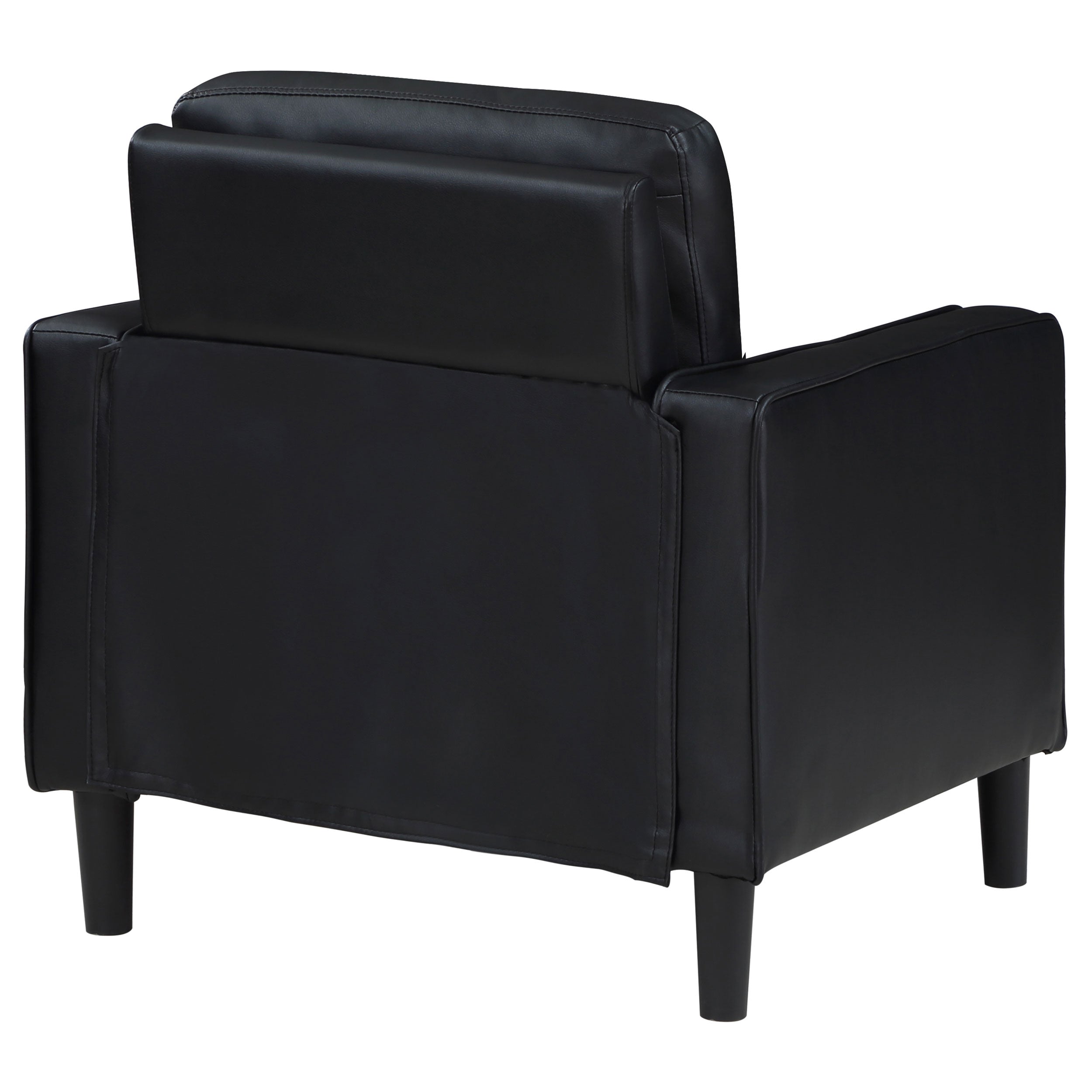 Ruth Upholstered Track Arm Accent Chair Black — view 7