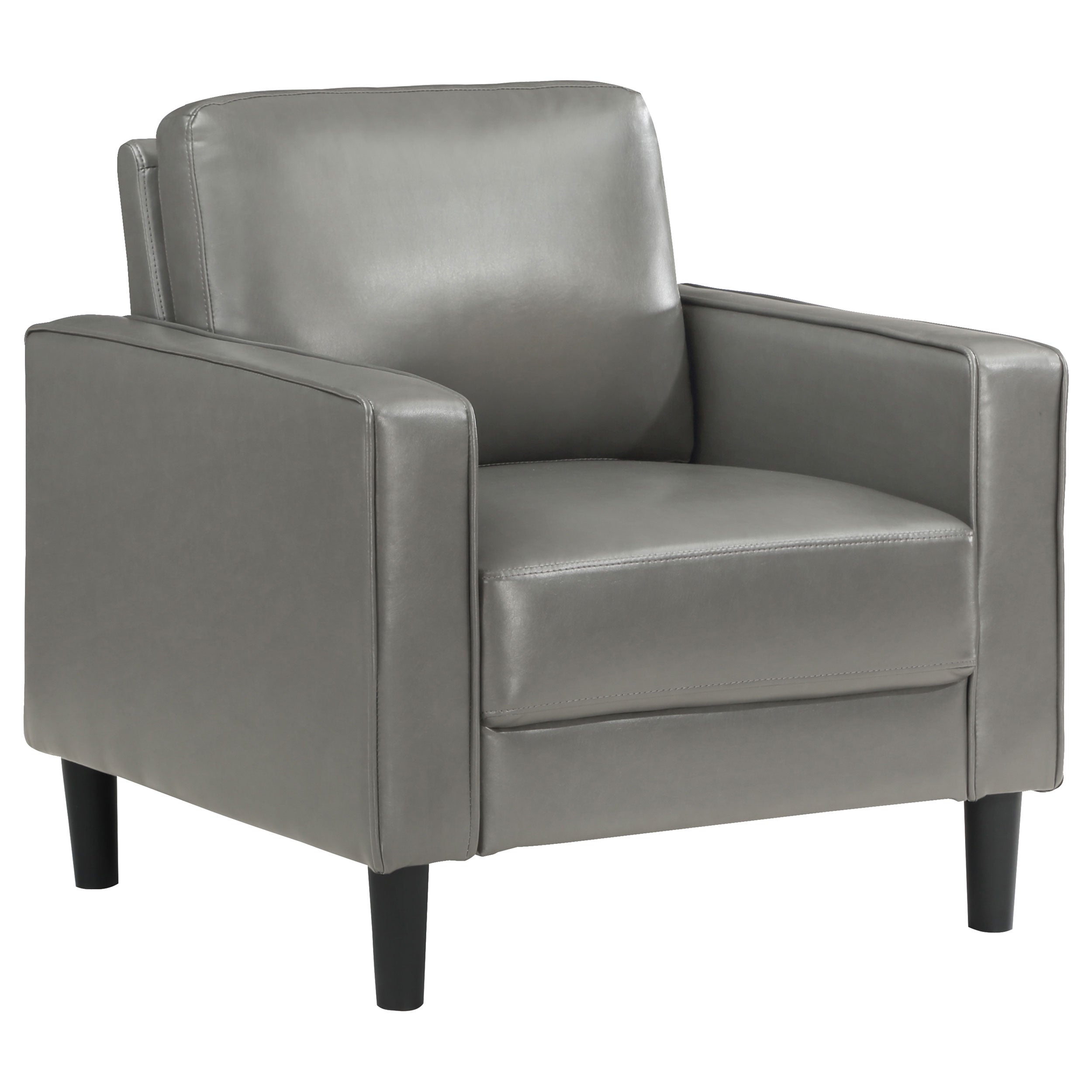 Ruth Upholstered Track Arm Accent Chair Grey — view 1