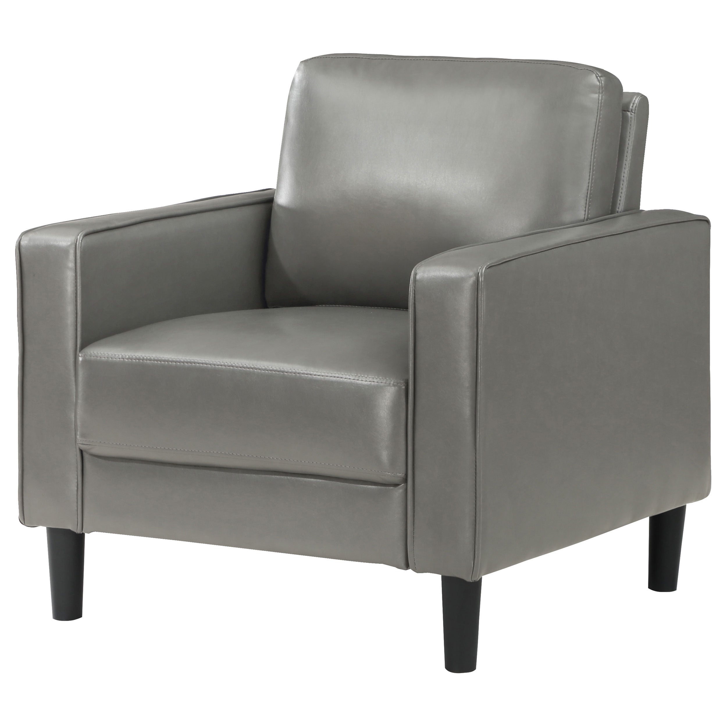 Ruth Upholstered Track Arm Accent Chair Grey — view 4