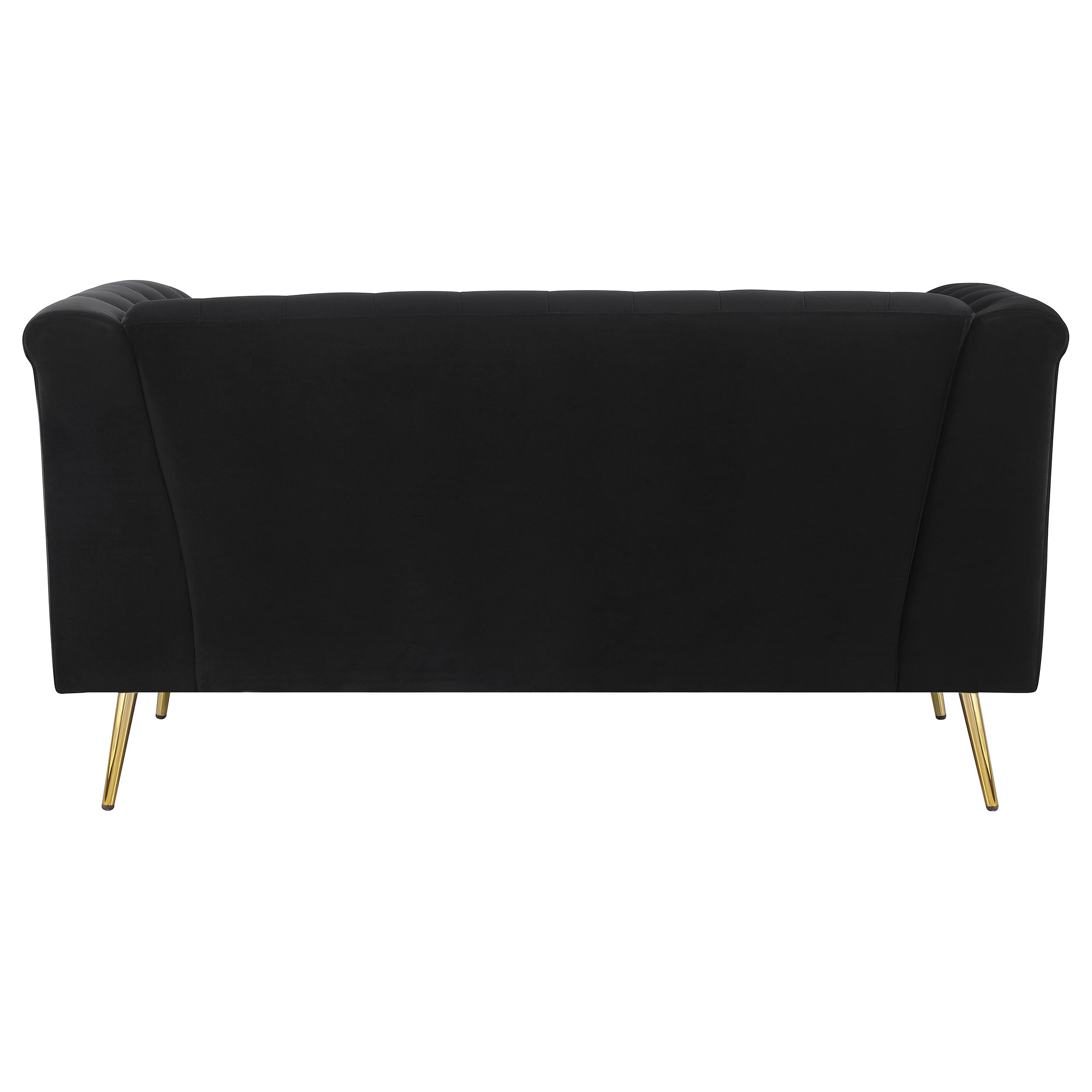 Holly Upholstered Tuxedo Arm Tufted Loveseat Black — view 6
