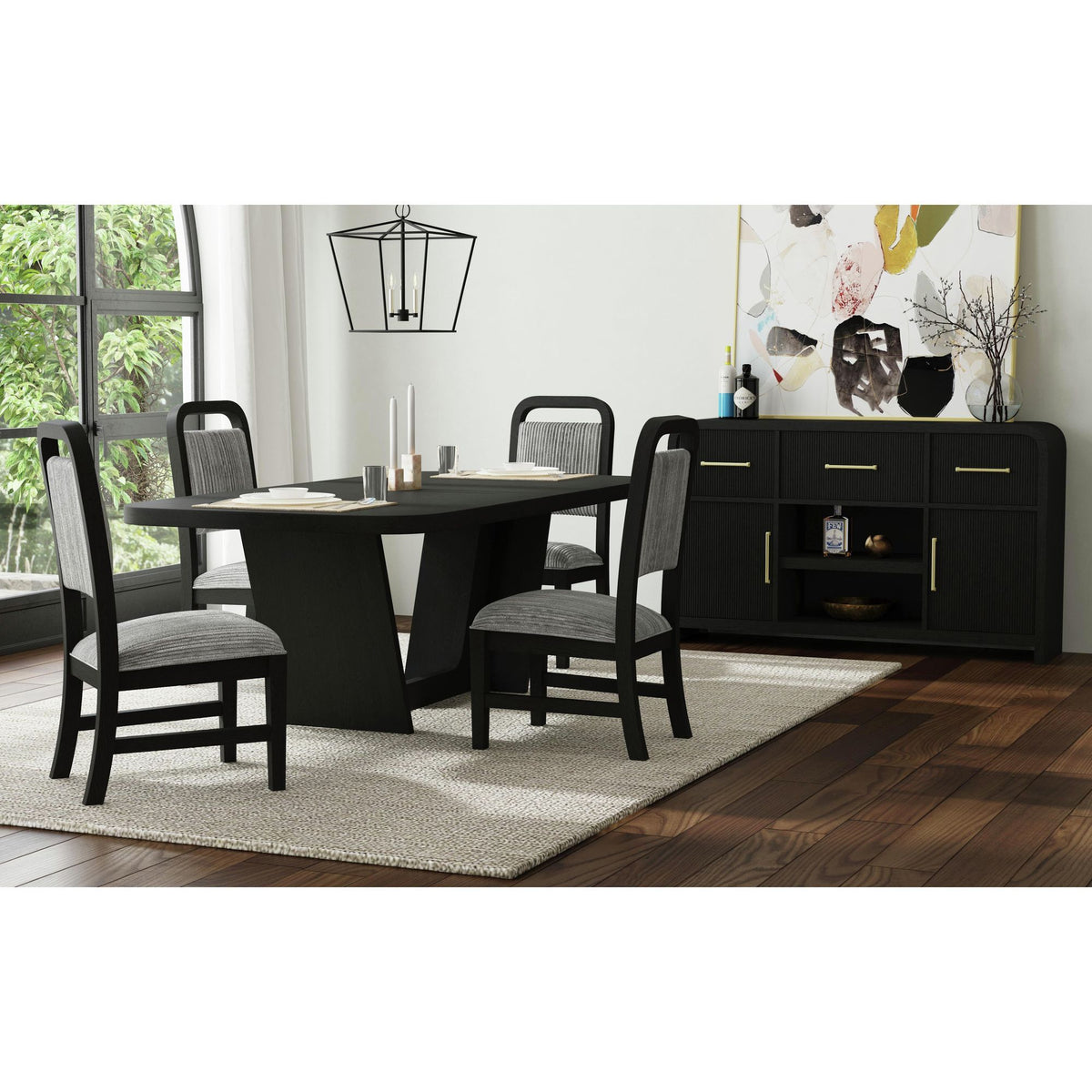 Ridgemont Standard Height Dining Set in Black by Elements International, view 2