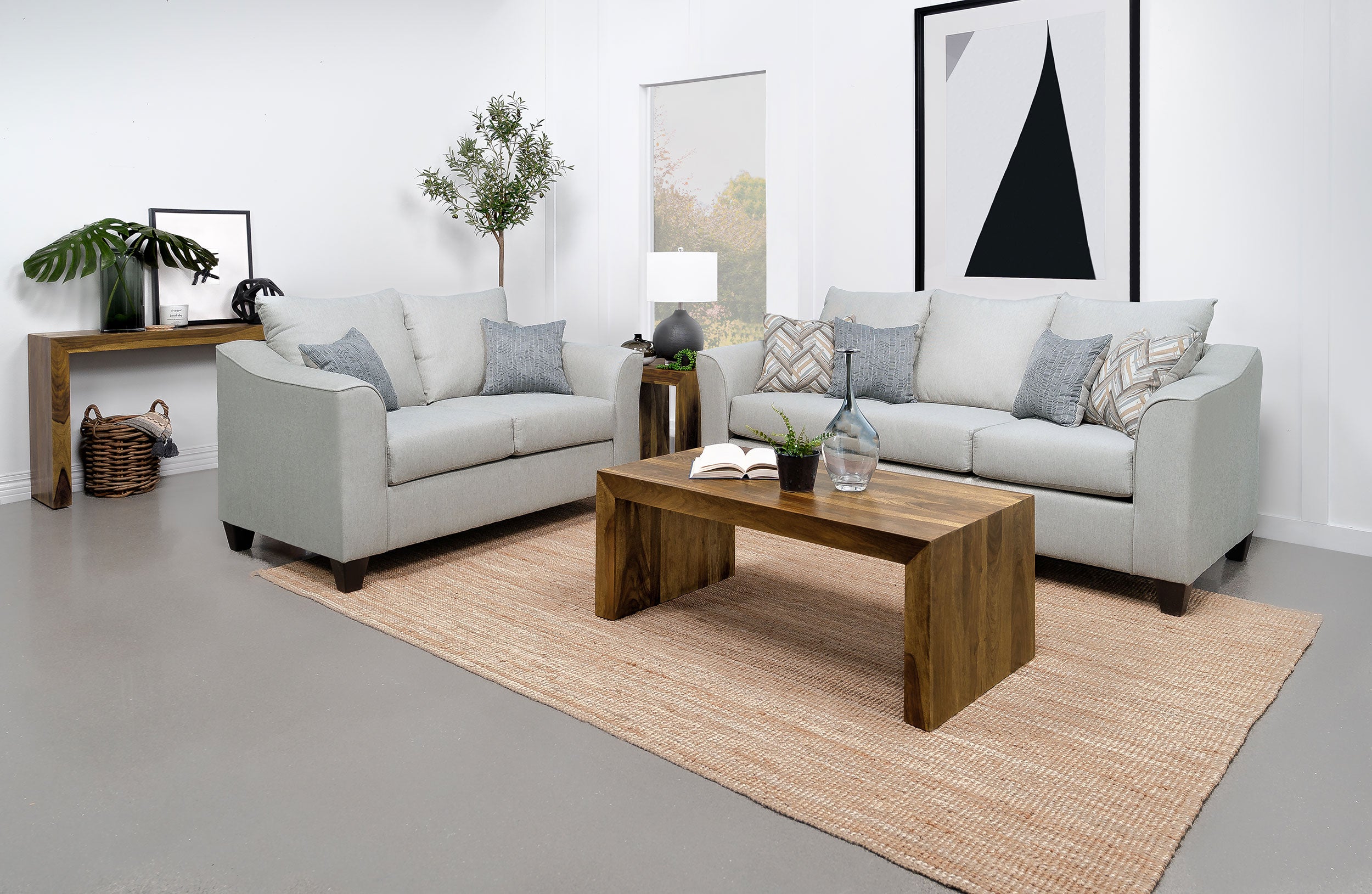 Salizar 2-piece Upholstered Flared Arm Sofa Set Sand — view 1