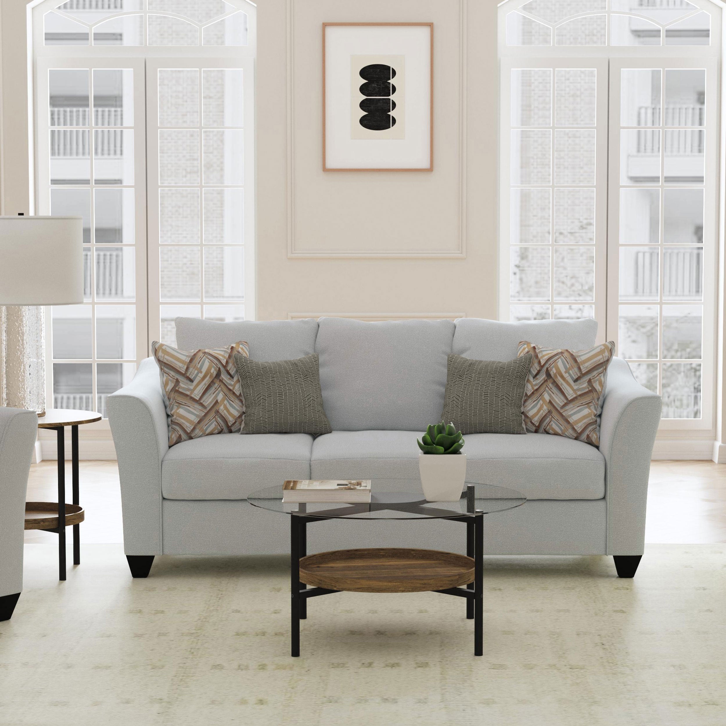 Salizar Upholstered Flared Arm Sofa Sand — view 2