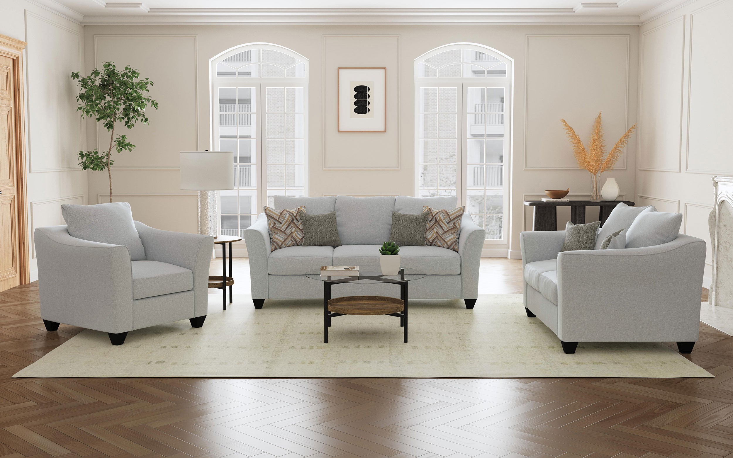 Salizar Upholstered Flared Arm Accent Chair Sand — view 12