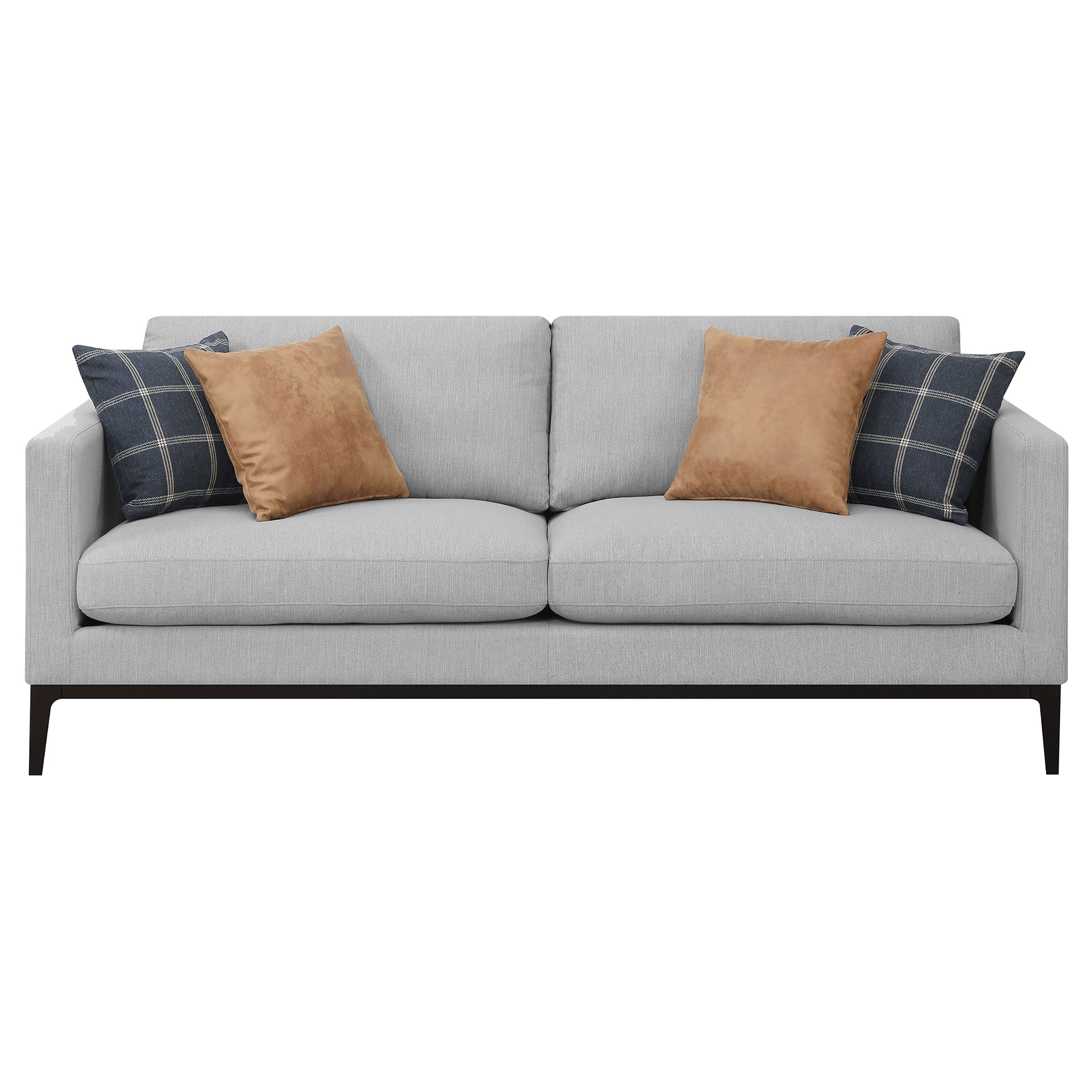 Apperson 2-piece Upholstered Track Arm Sofa Set Light Grey — view 4
