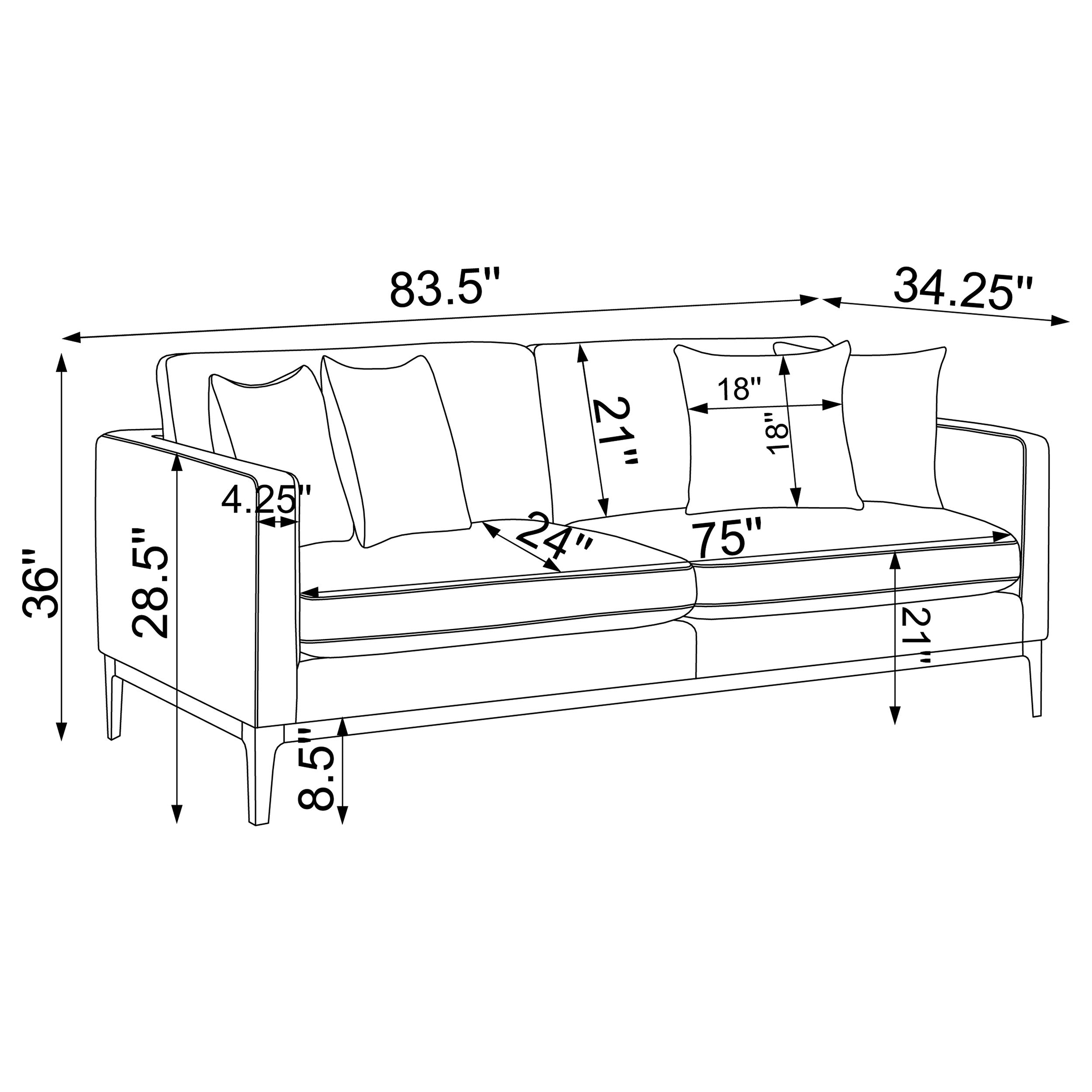 Apperson 2-piece Upholstered Track Arm Sofa Set Light Grey — view 12