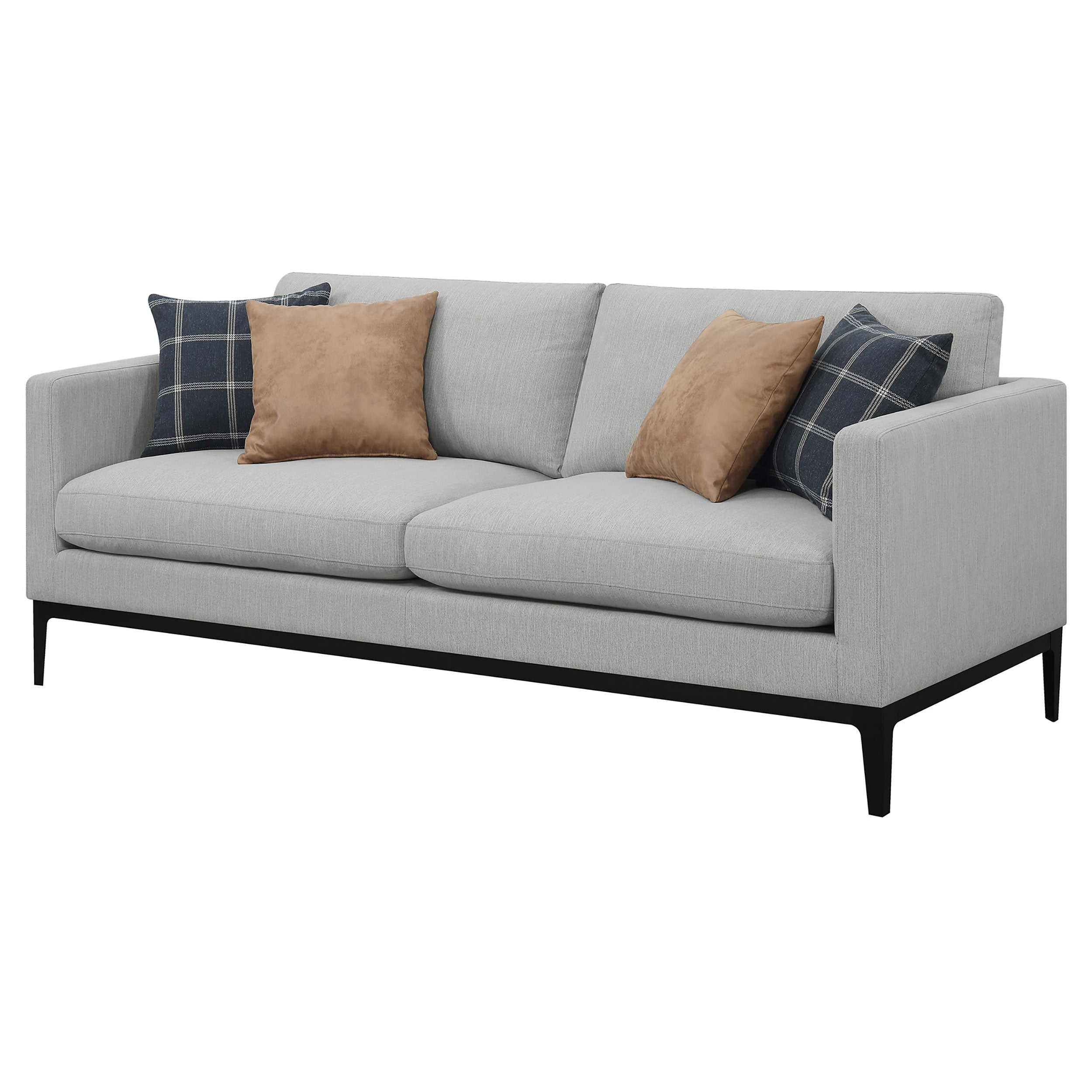 Apperson Upholstered Track Arm Sofa Light Grey — view 4
