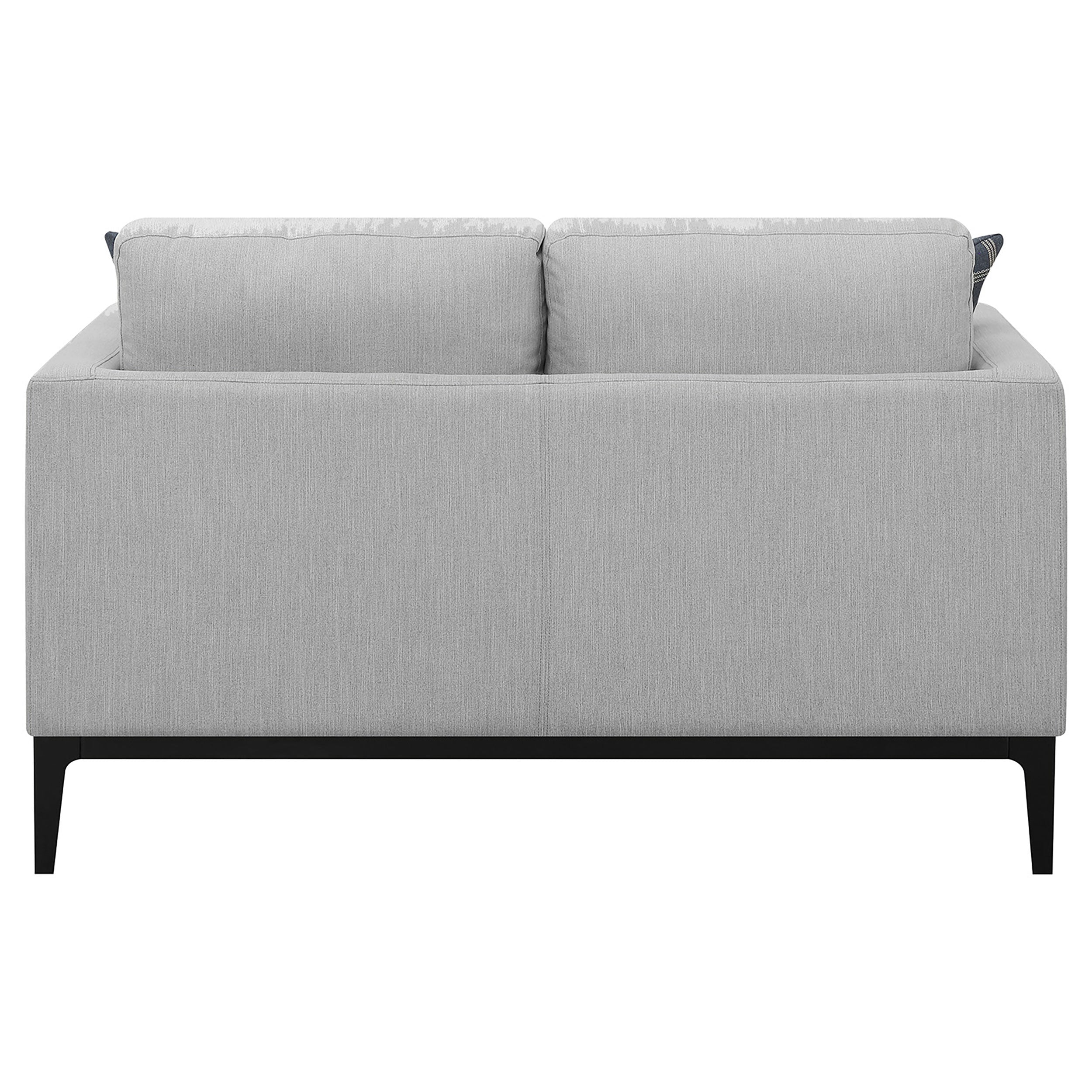 Apperson Upholstered Track Arm Loveseat Light Grey — view 7