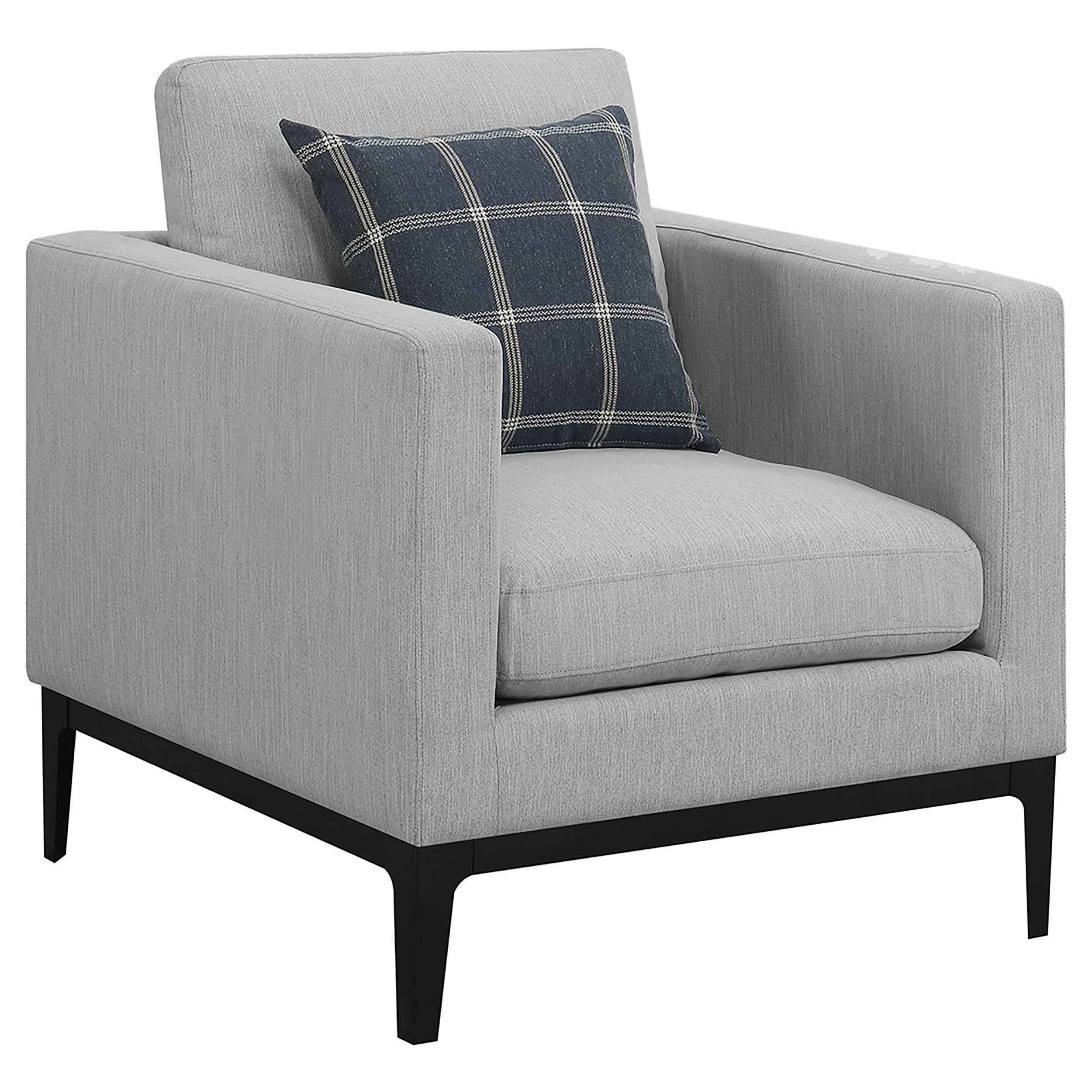 Apperson Upholstered Track Arm Accent Chair Light Grey — view 1
