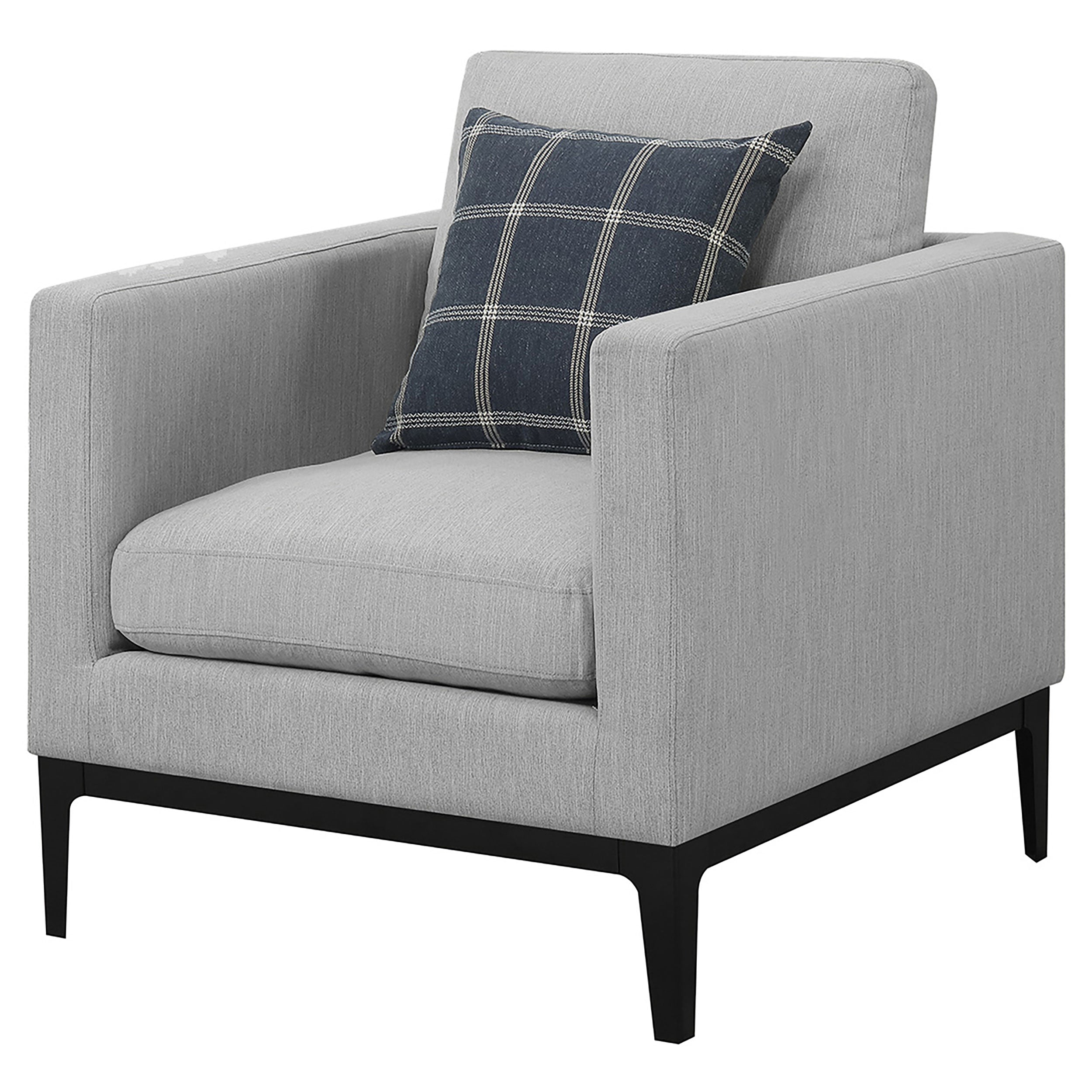 Apperson Upholstered Track Arm Accent Chair Light Grey — view 4