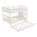Stairway Bunk Bed With Storage And Guard Rail For Bedroom