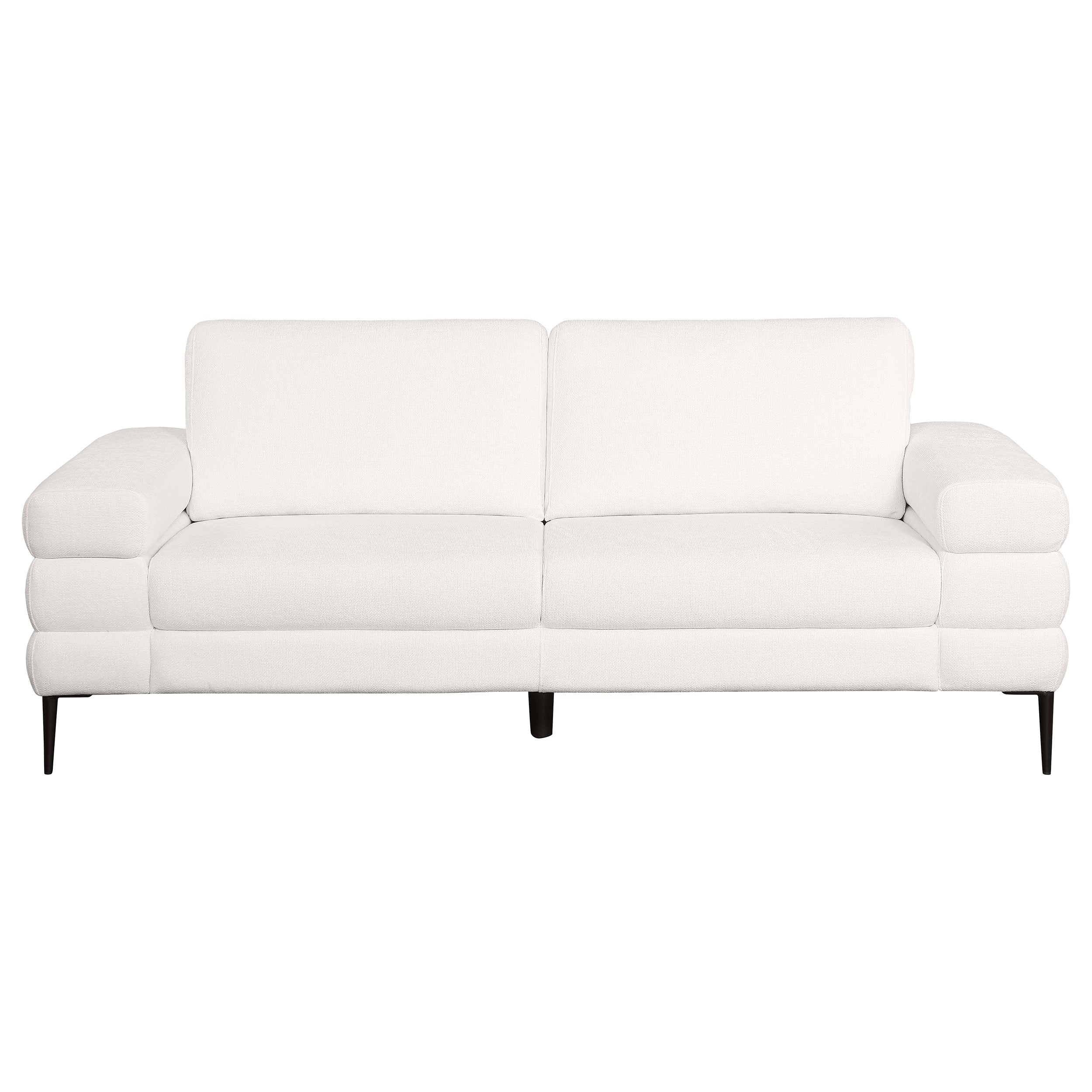 Jessel Chenille Upholstered Track Arm Sofa Ivory — view 3