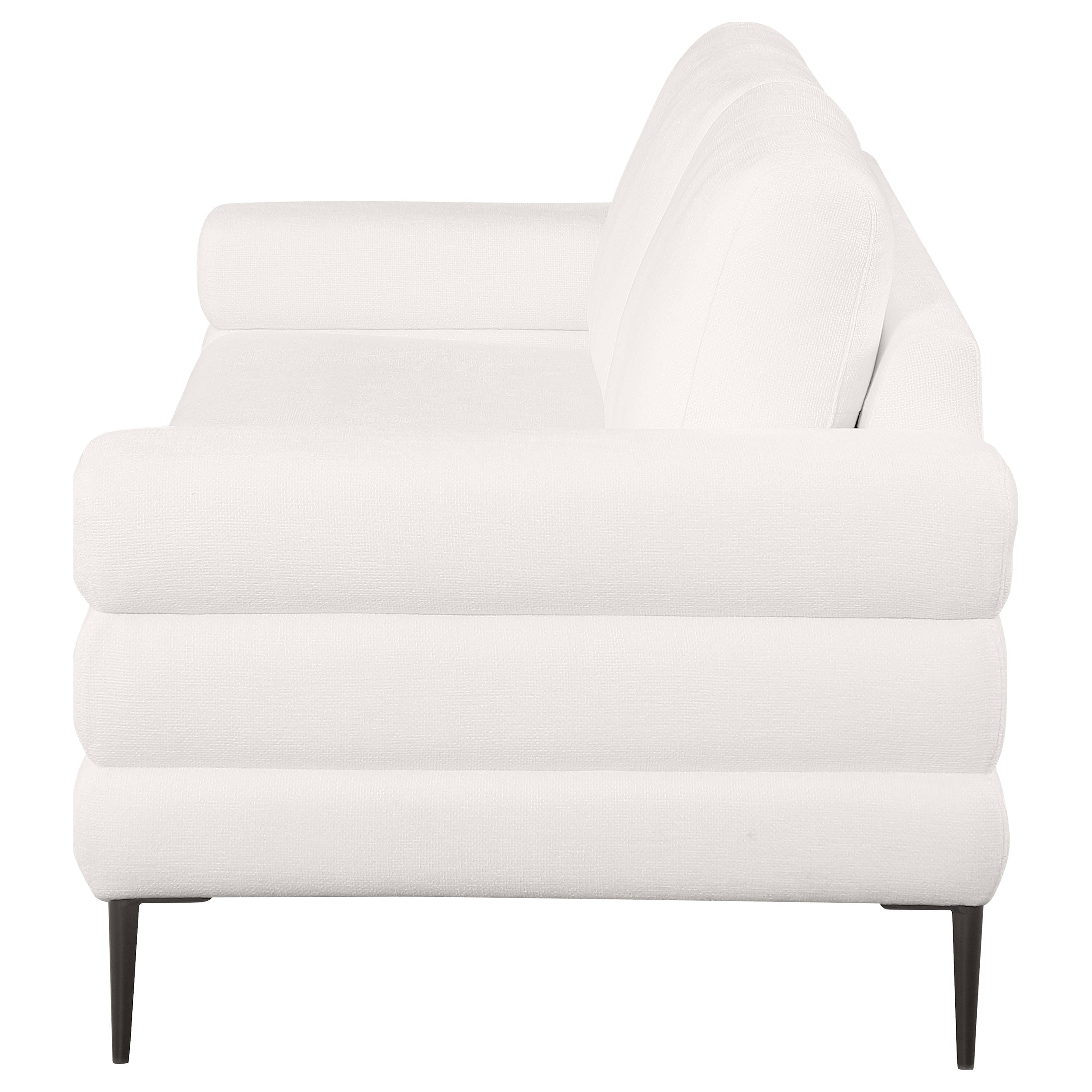 Jessel Chenille Upholstered Track Arm Sofa Ivory — view 5