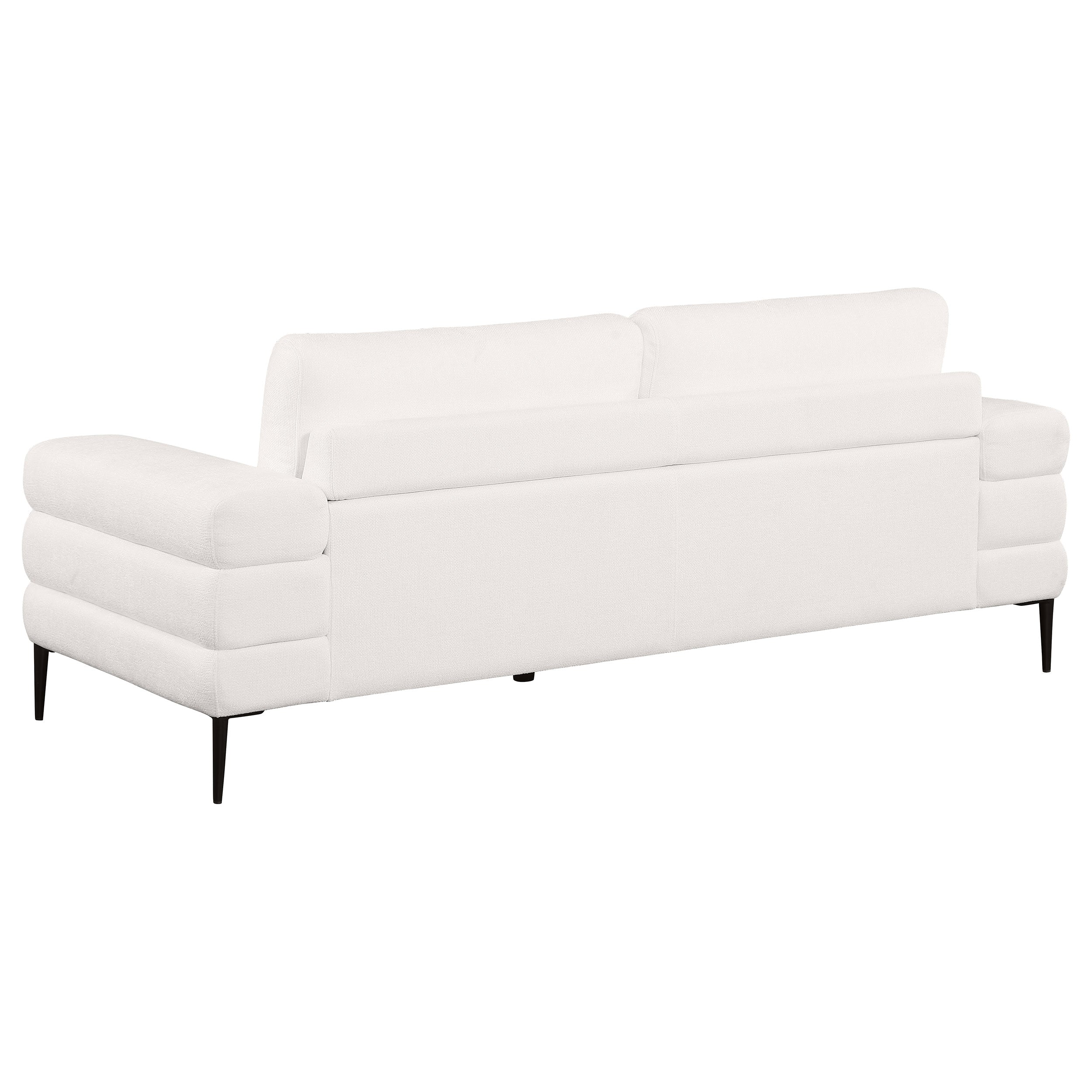 Jessel Chenille Upholstered Track Arm Sofa Ivory — view 6
