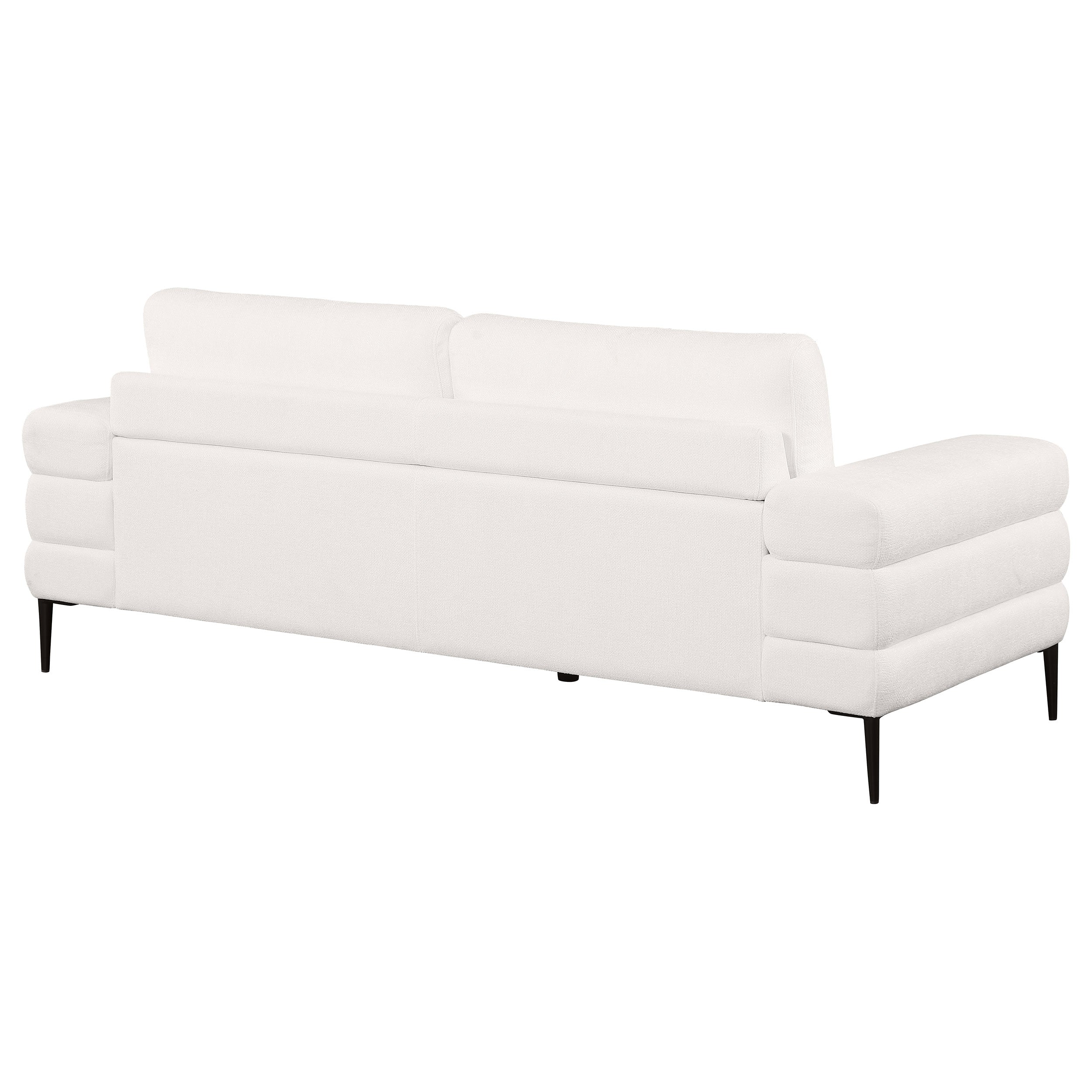 Jessel Chenille Upholstered Track Arm Sofa Ivory — view 7