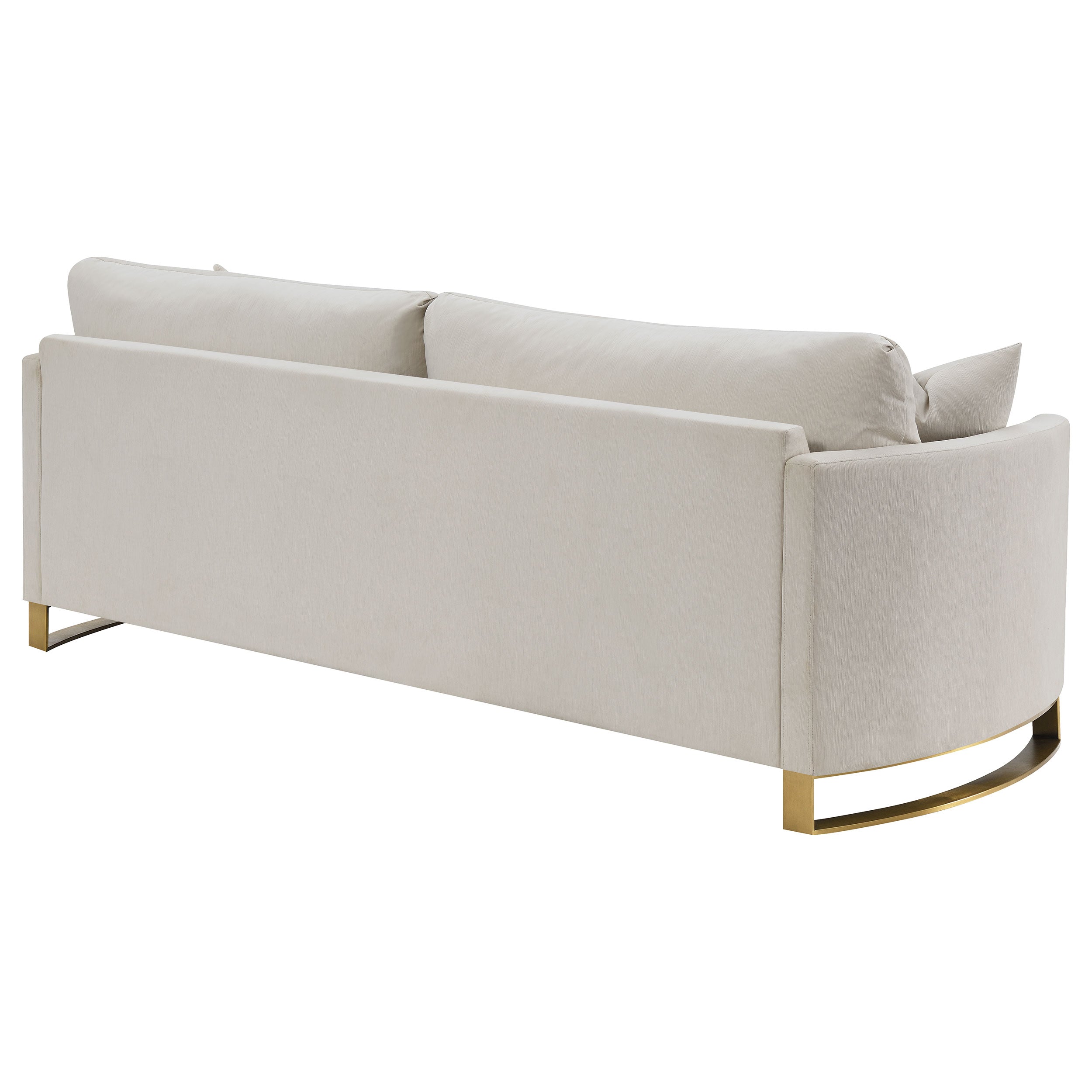 Corliss Upholstered Curved Track Arm Sofa Beige — view 7