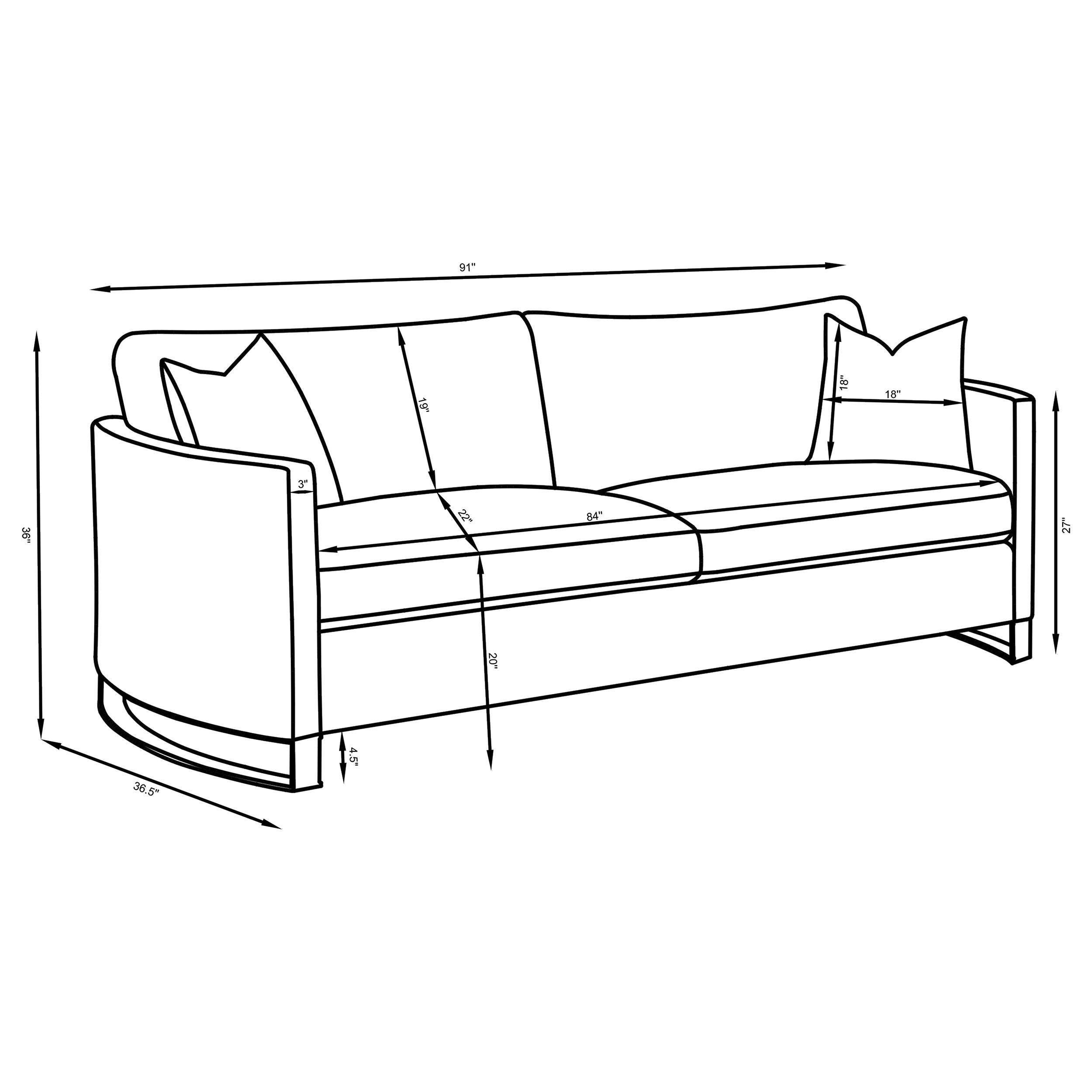Corliss Upholstered Curved Track Arm Sofa Beige — view 10