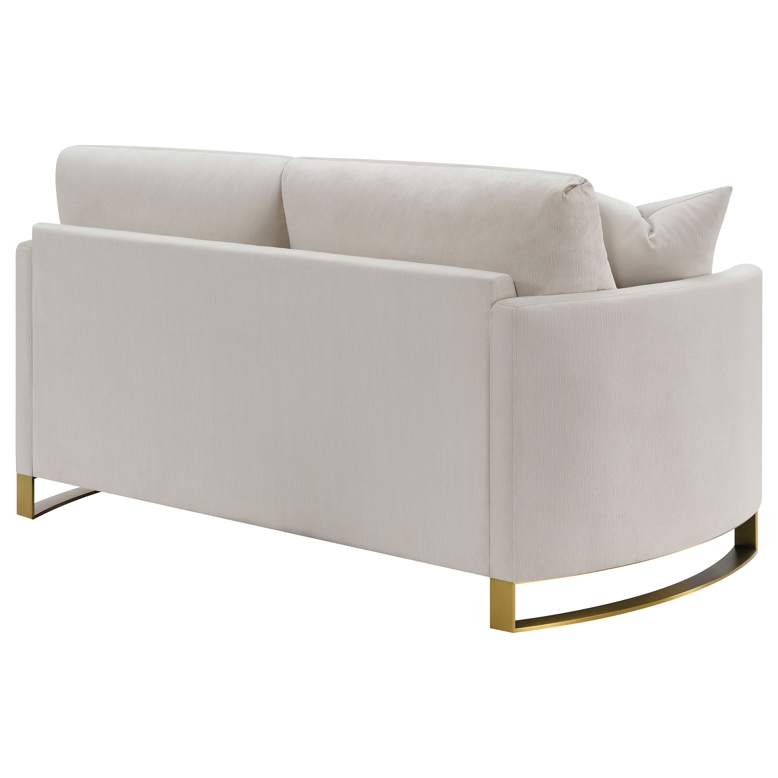 Corliss Upholstered Curved Track Arm Loveseat Beige — view 7