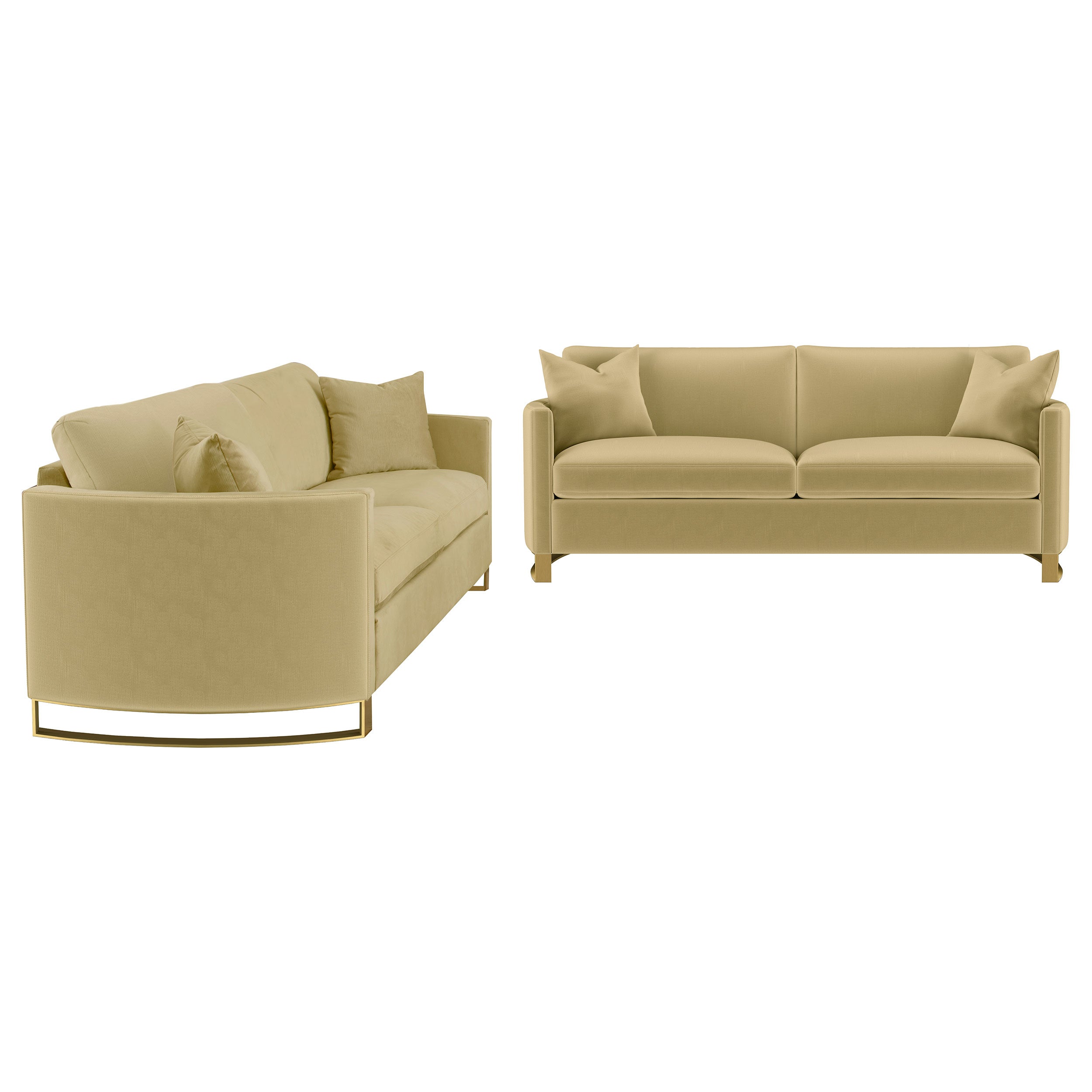Corliss 2-piece Velvet Upholstered Sofa Set Camel — view 2