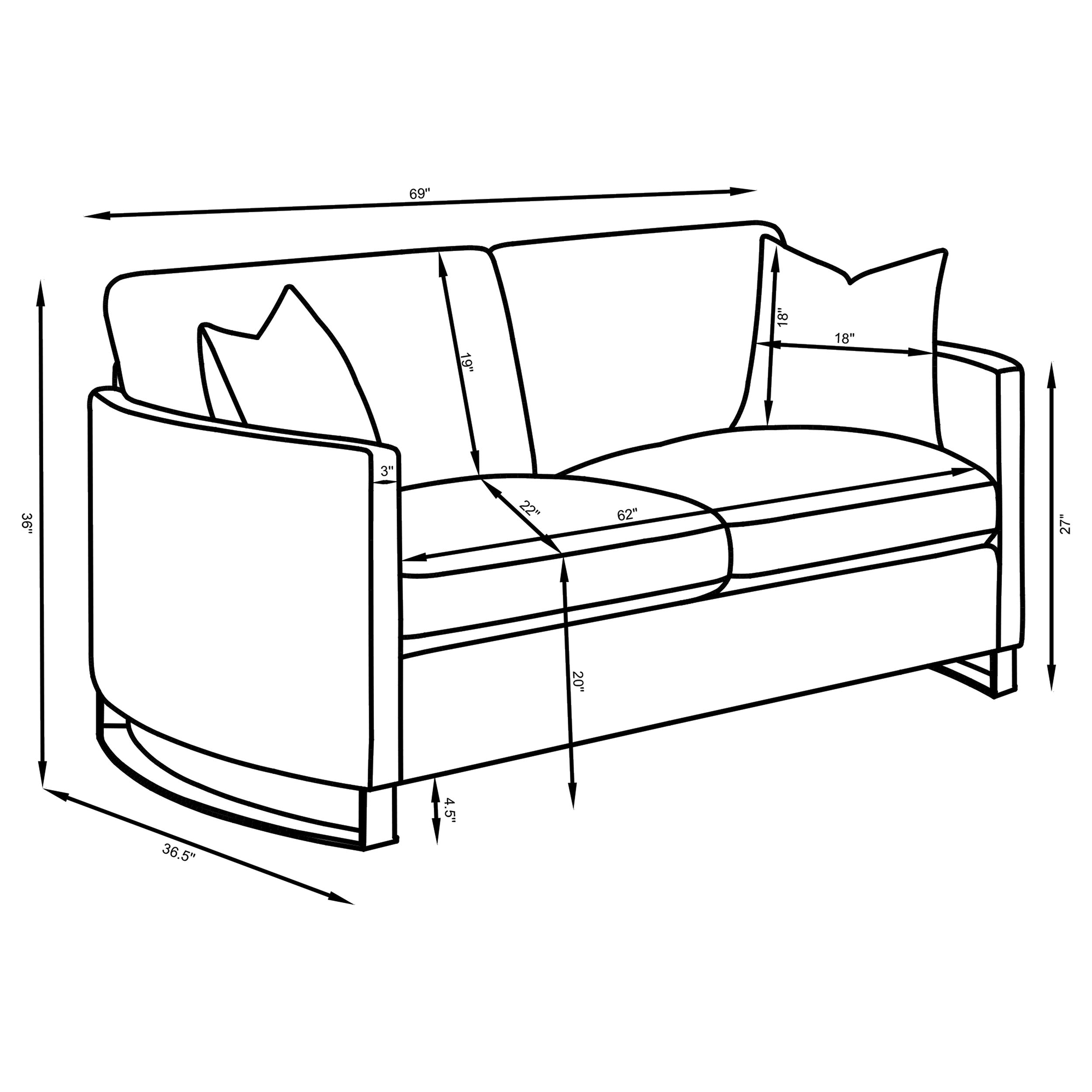 Corliss 2-piece Velvet Upholstered Sofa Set Camel — view 11