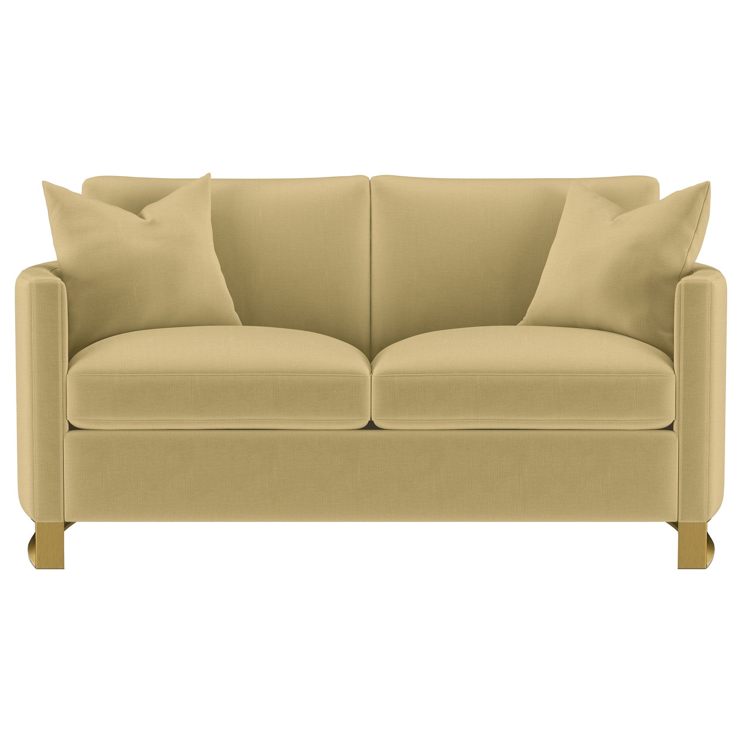 Corliss Upholstered Curved Track Arm Loveseat Camel — view 3