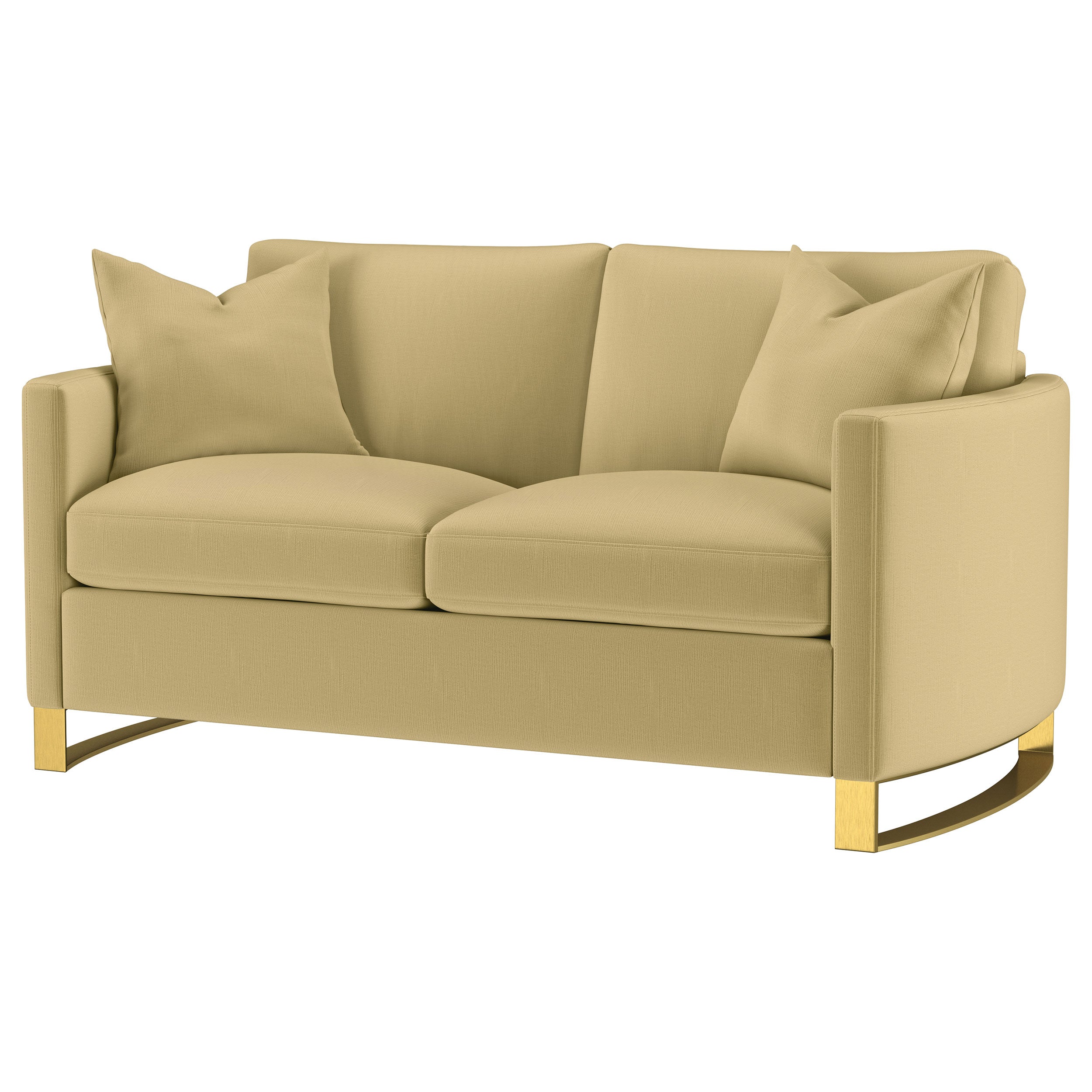 Corliss Upholstered Curved Track Arm Loveseat Camel — view 4