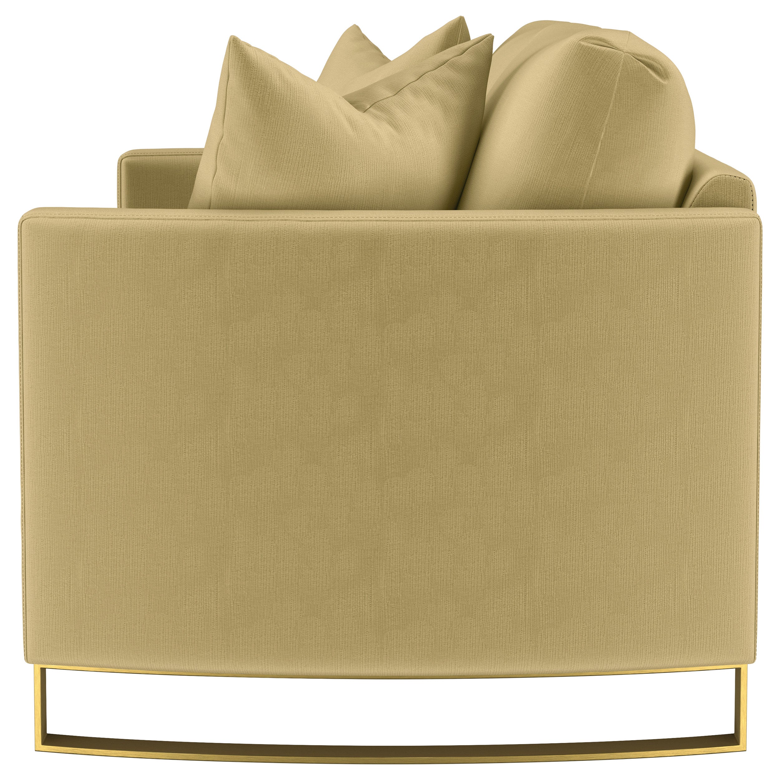 Corliss Upholstered Curved Track Arm Loveseat Camel — view 5