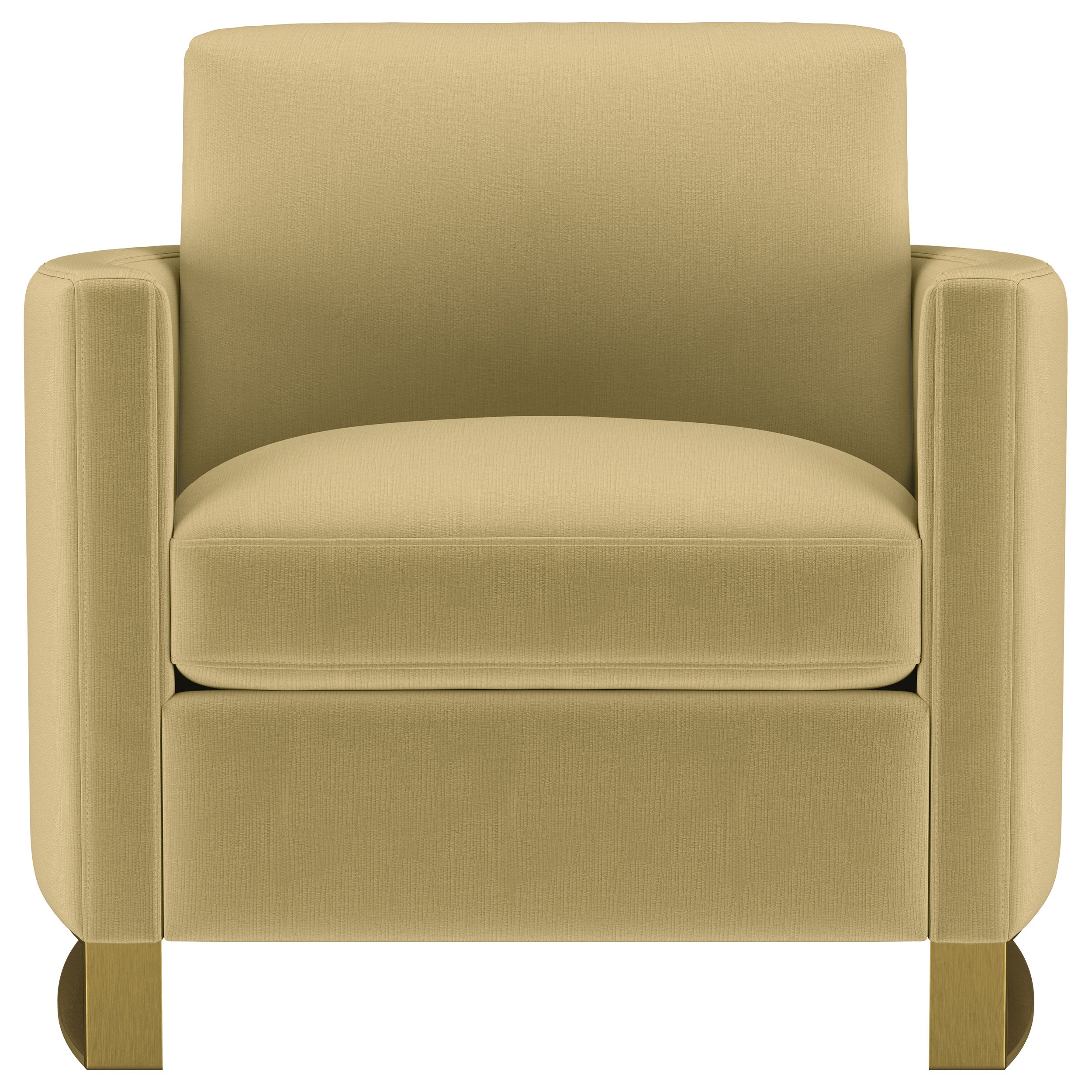 Corliss Upholstered Curved Track Arm Chair Camel — view 3