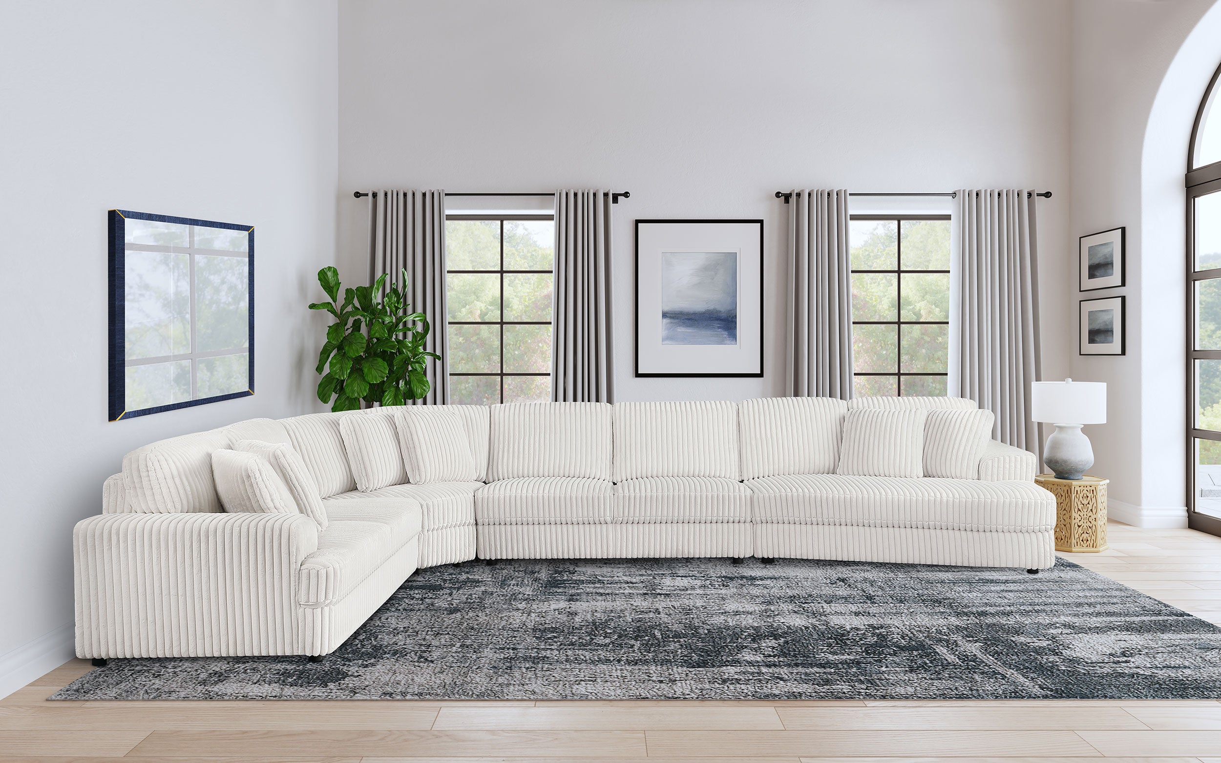 Emberson 4-piece Upholstered Modular Sectional Sofa Ivory — view 1