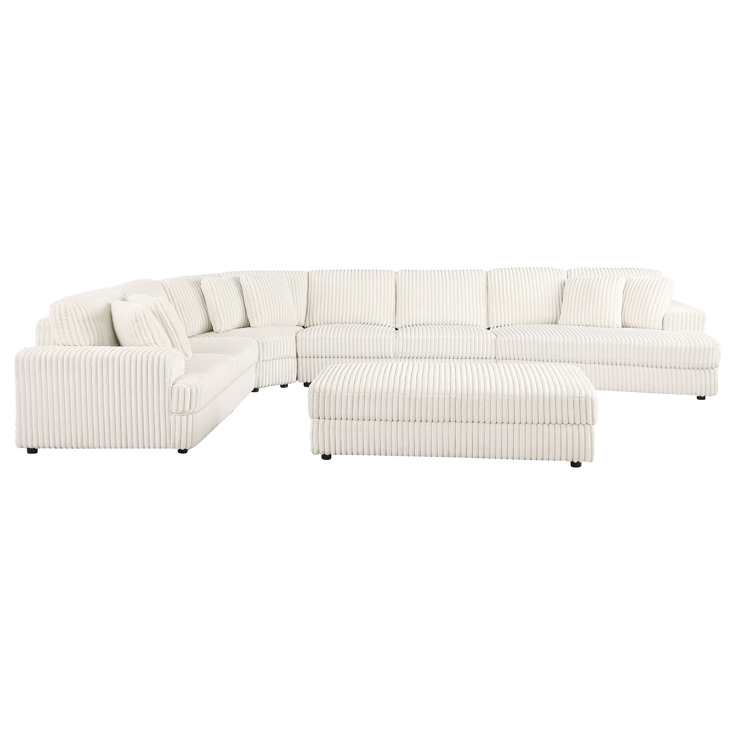 Emberson 5-piece Upholstered Modular Sectional Sofa Ivory — view 2