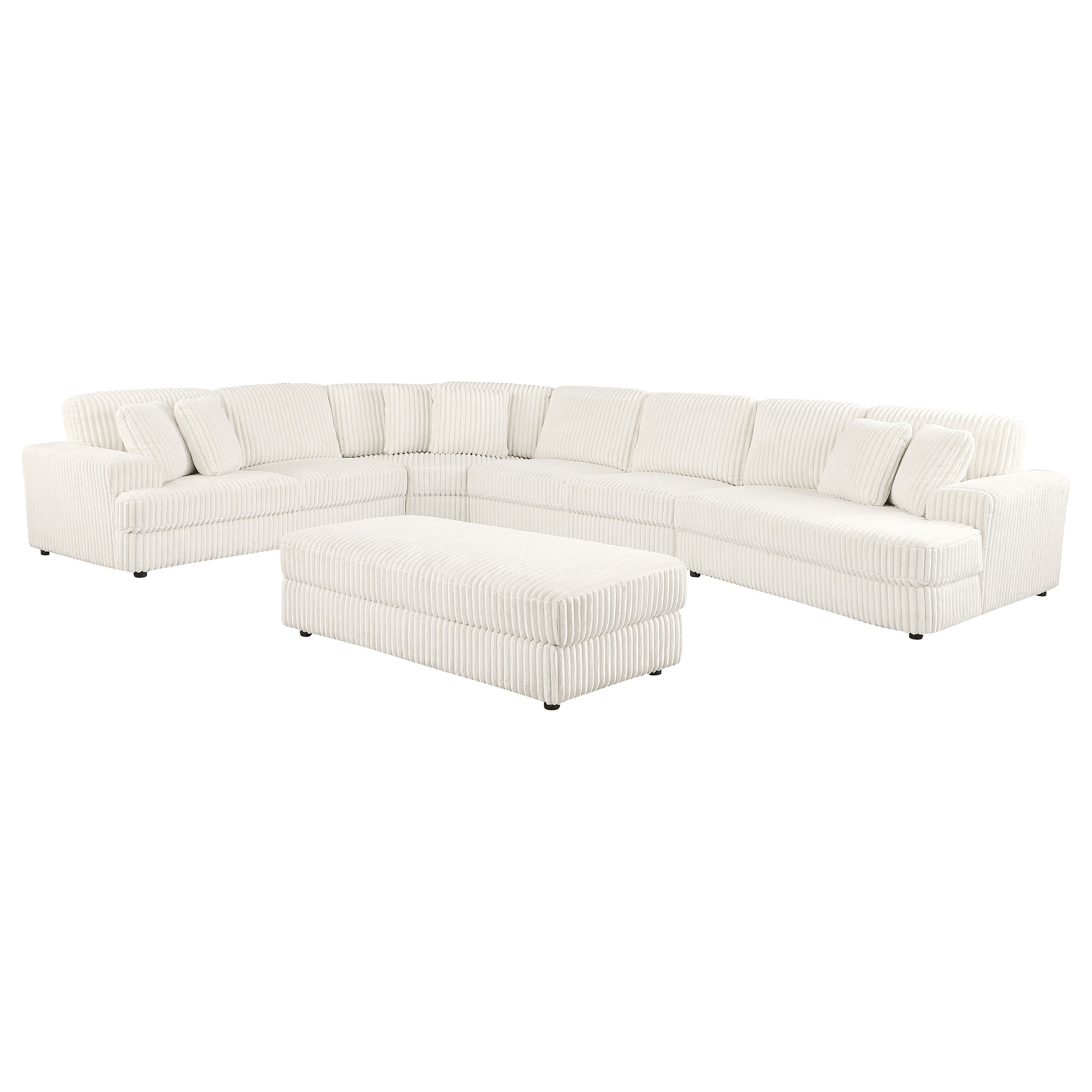 Emberson 5-piece Upholstered Modular Sectional Sofa Ivory — view 3