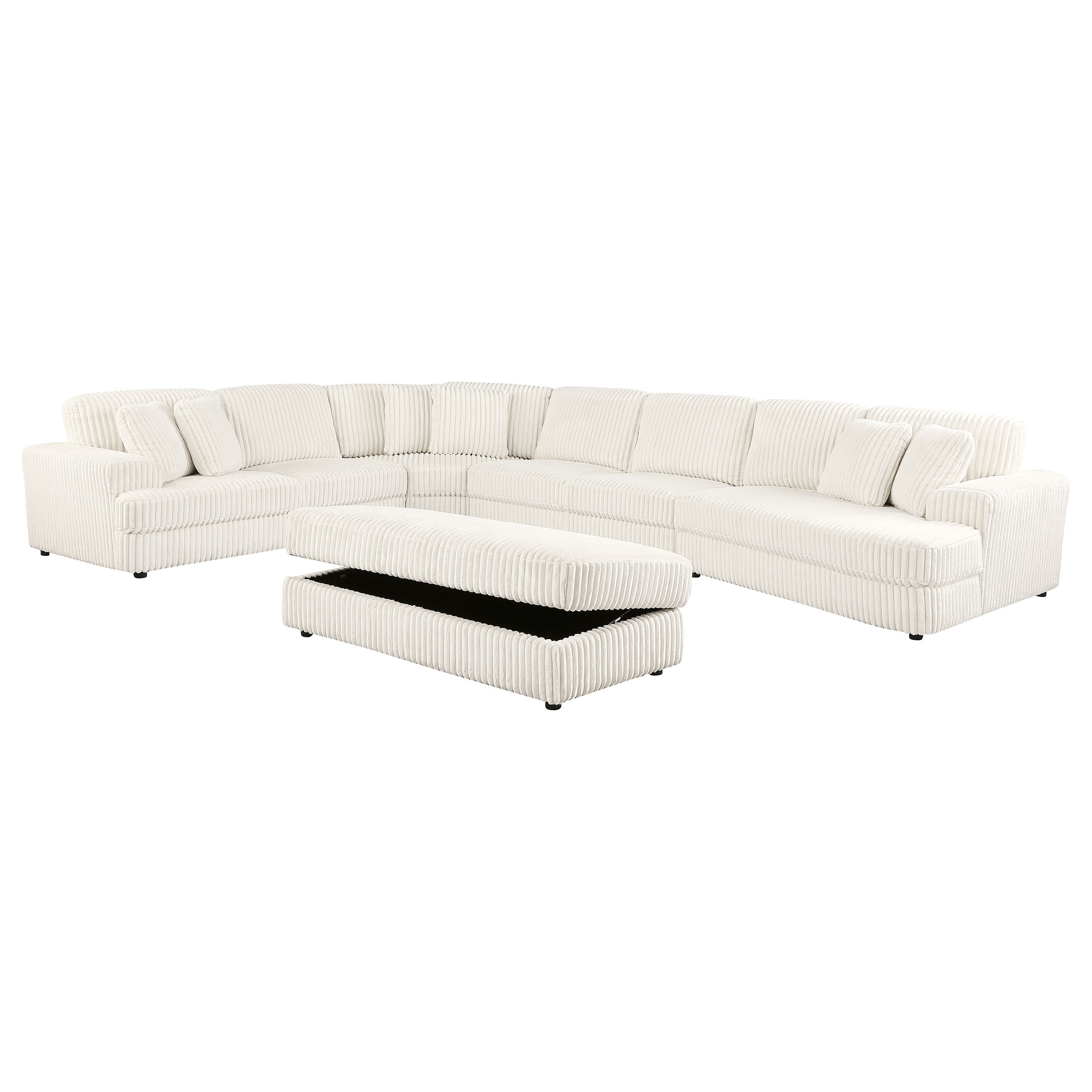 Emberson 5-piece Upholstered Modular Sectional Sofa Ivory — view 4