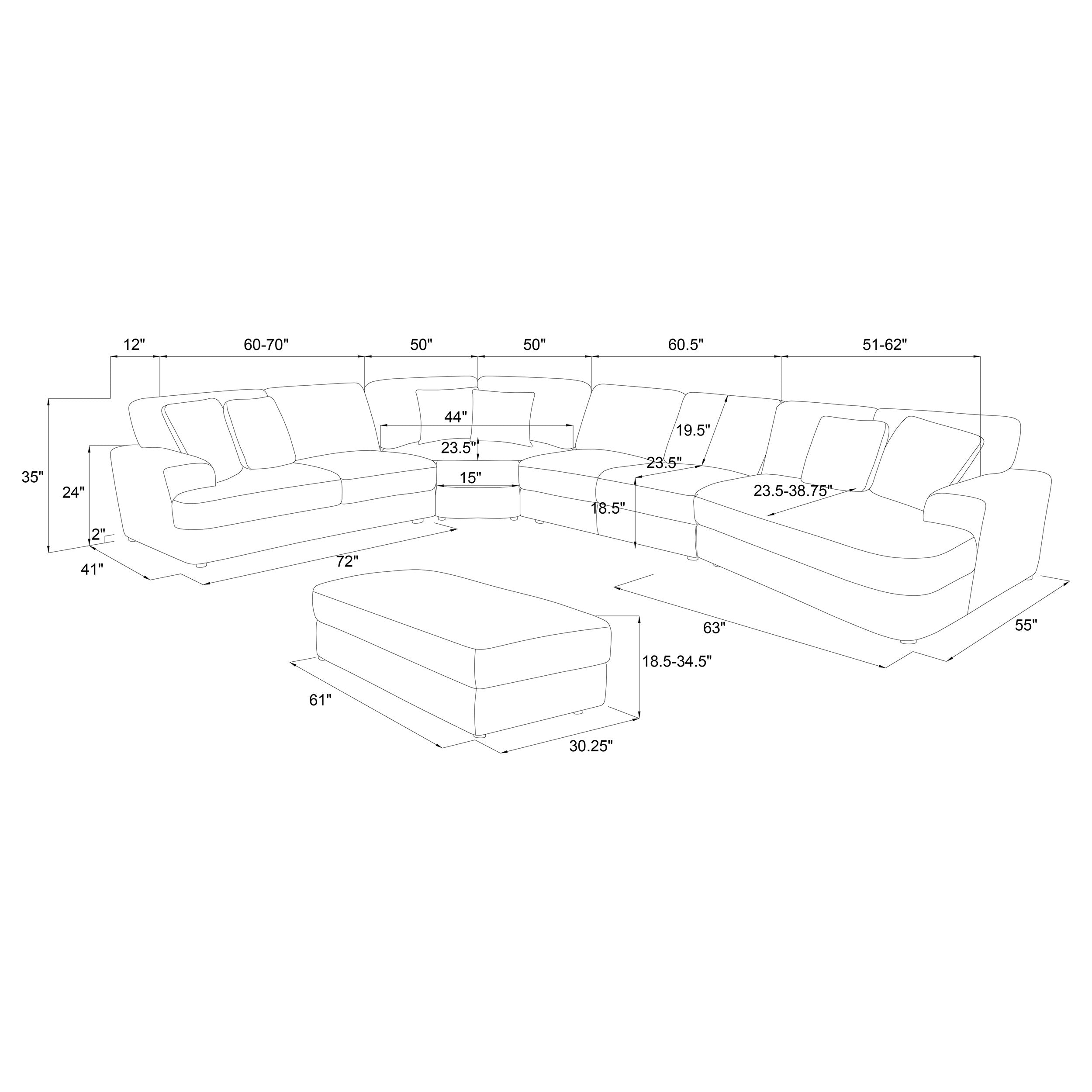 Emberson 5-piece Upholstered Modular Sectional Sofa Ivory — view 13