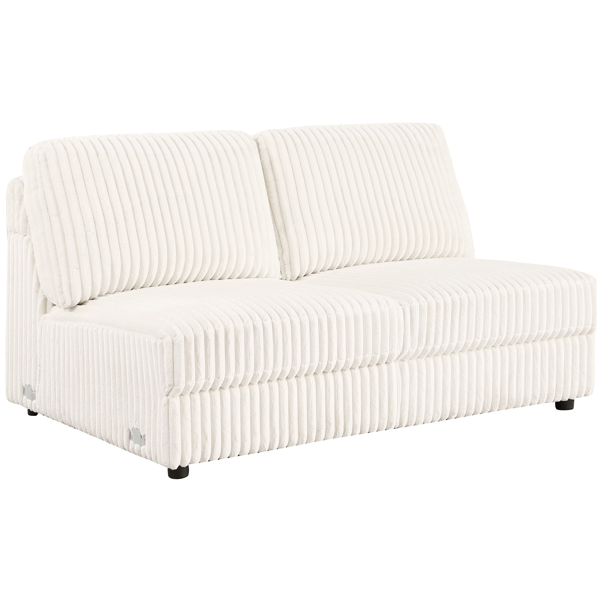 Emberson Upholstered Armless Loveseat Ivory — view 1