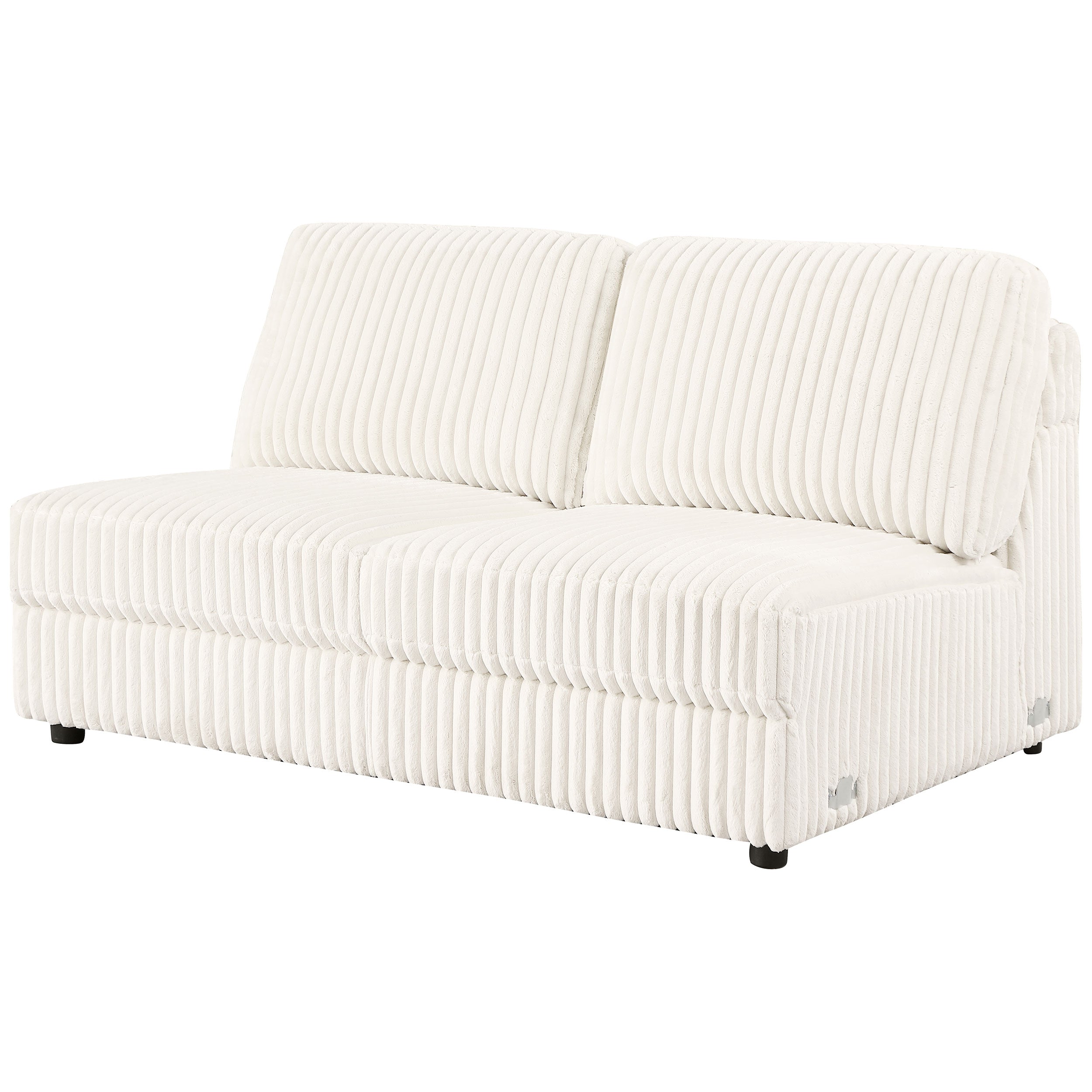 Emberson Upholstered Armless Loveseat Ivory — view 4