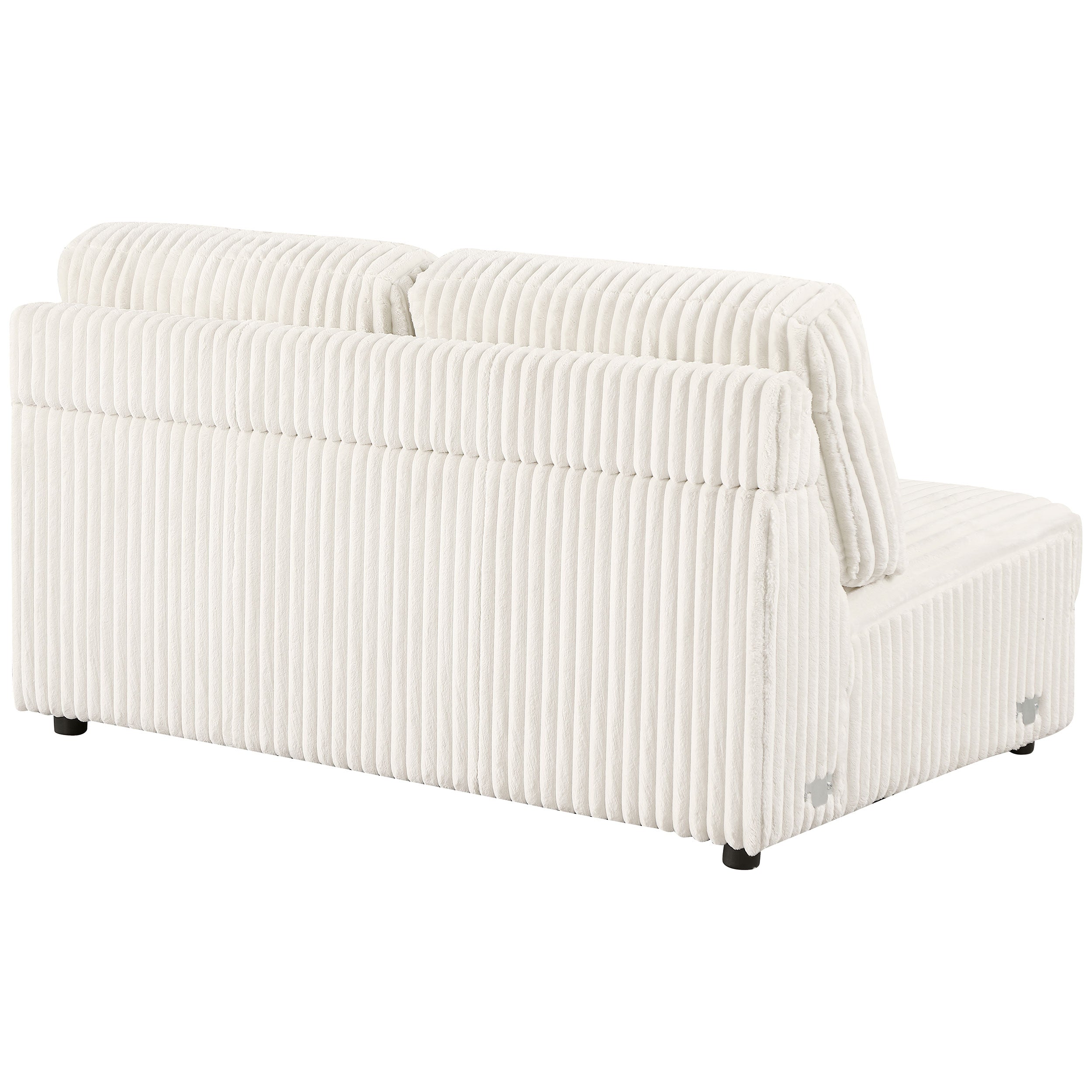 Emberson Upholstered Armless Loveseat Ivory — view 7