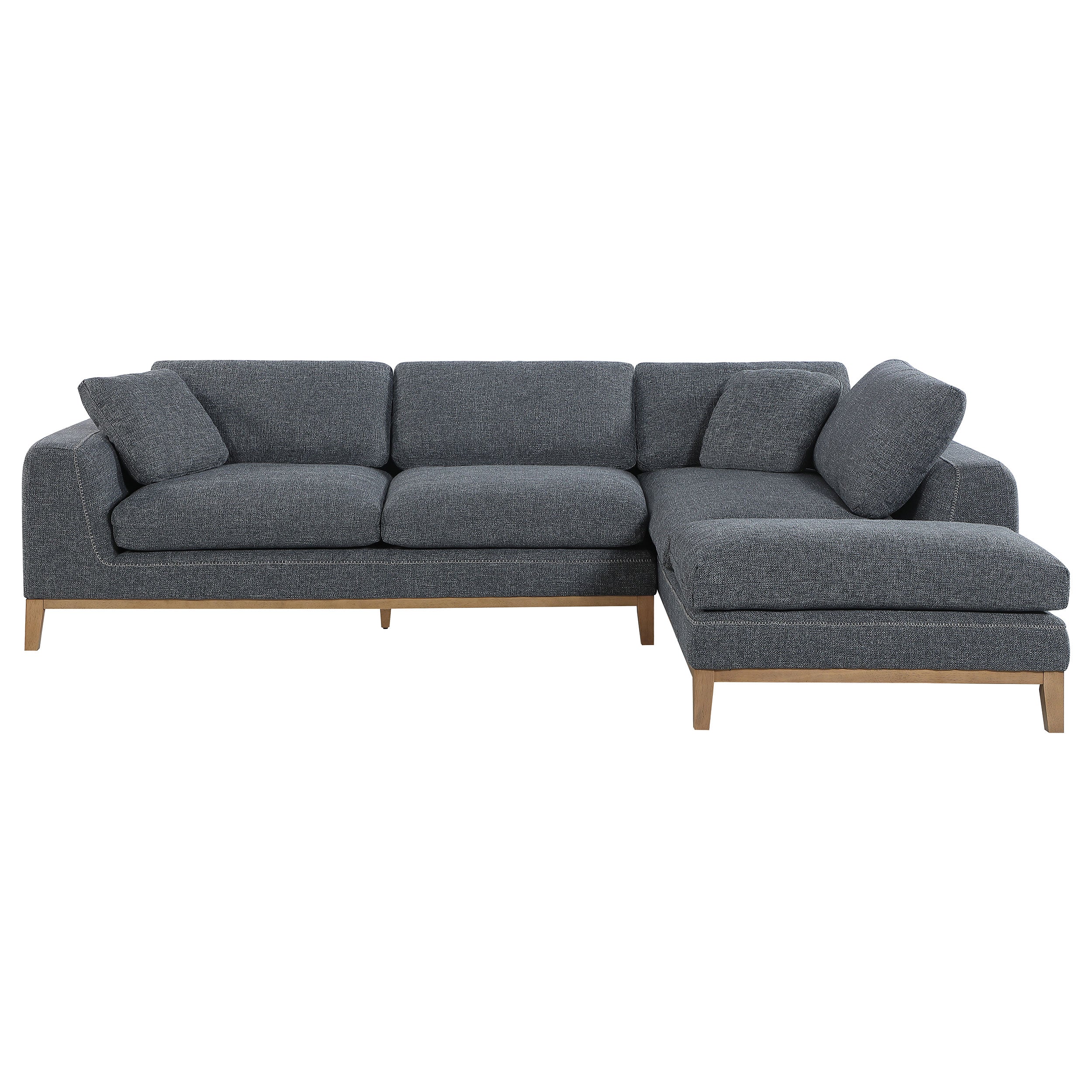 Persia Upholstered Track Arm Sectional Sofa Grey — view 3