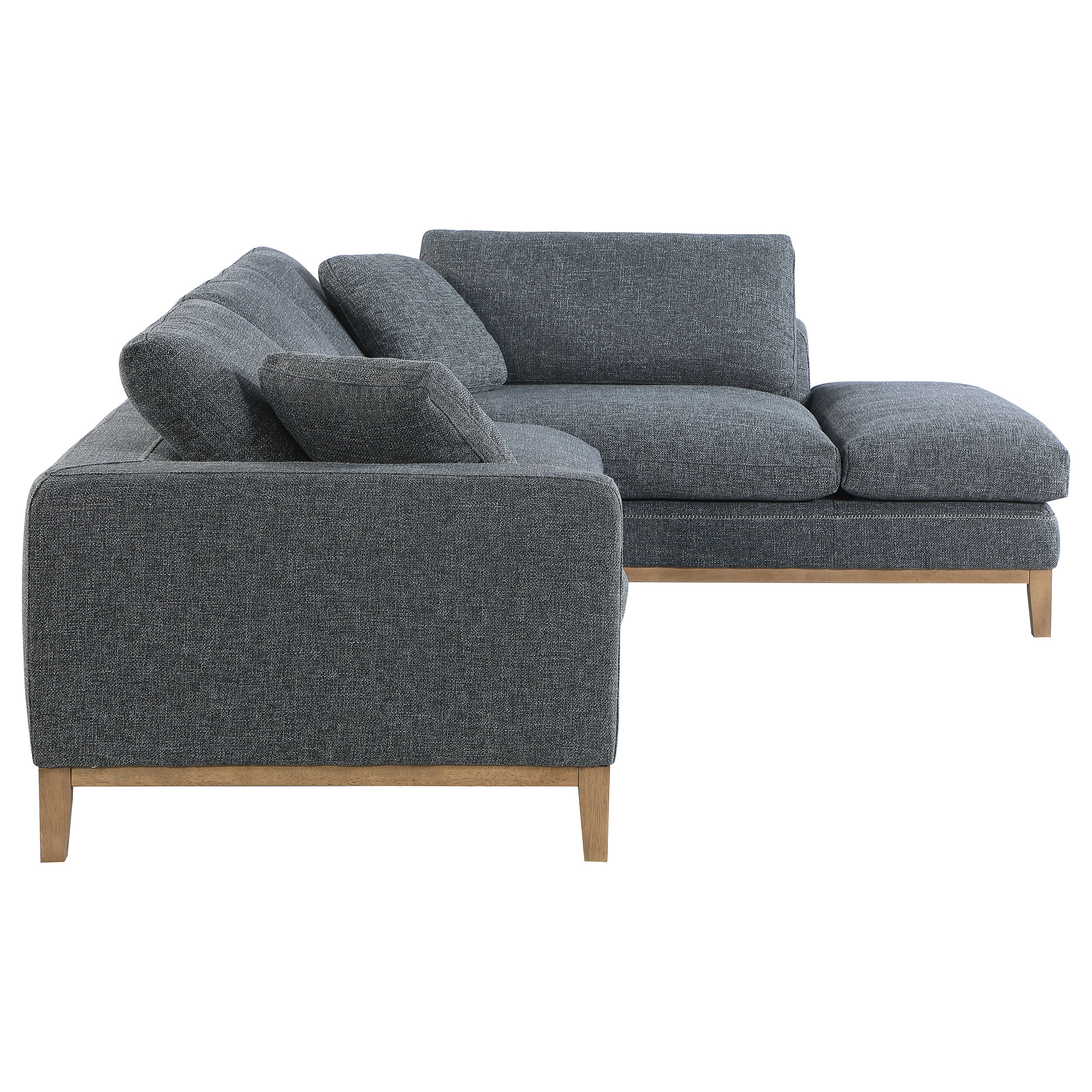 Persia Upholstered Track Arm Sectional Sofa Grey — view 5