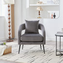 Open Back Accent Chair, Round Sofa Lounge Armchair