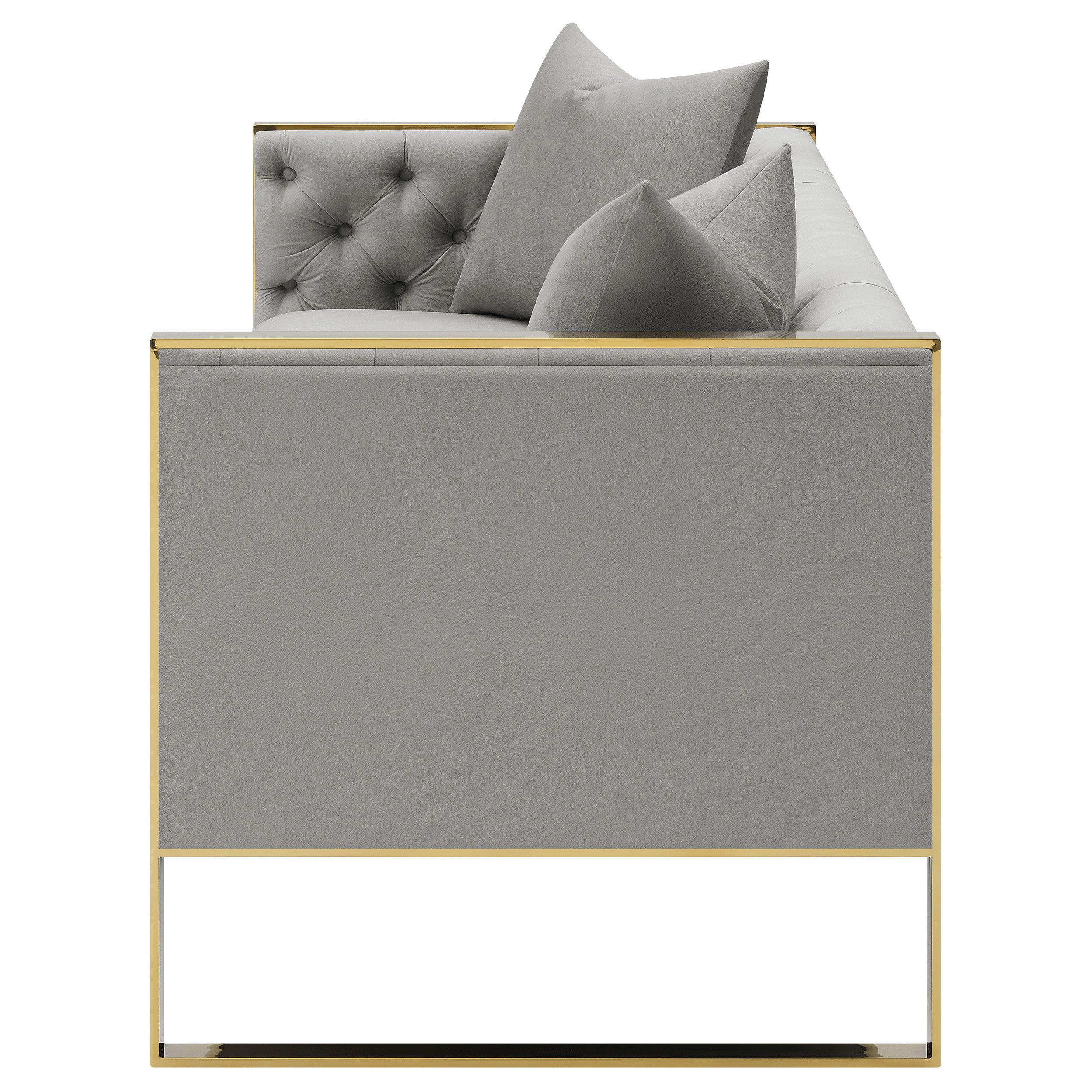 Eastbrook Velvet Upholstered Tufted Sofa Grey — view 5