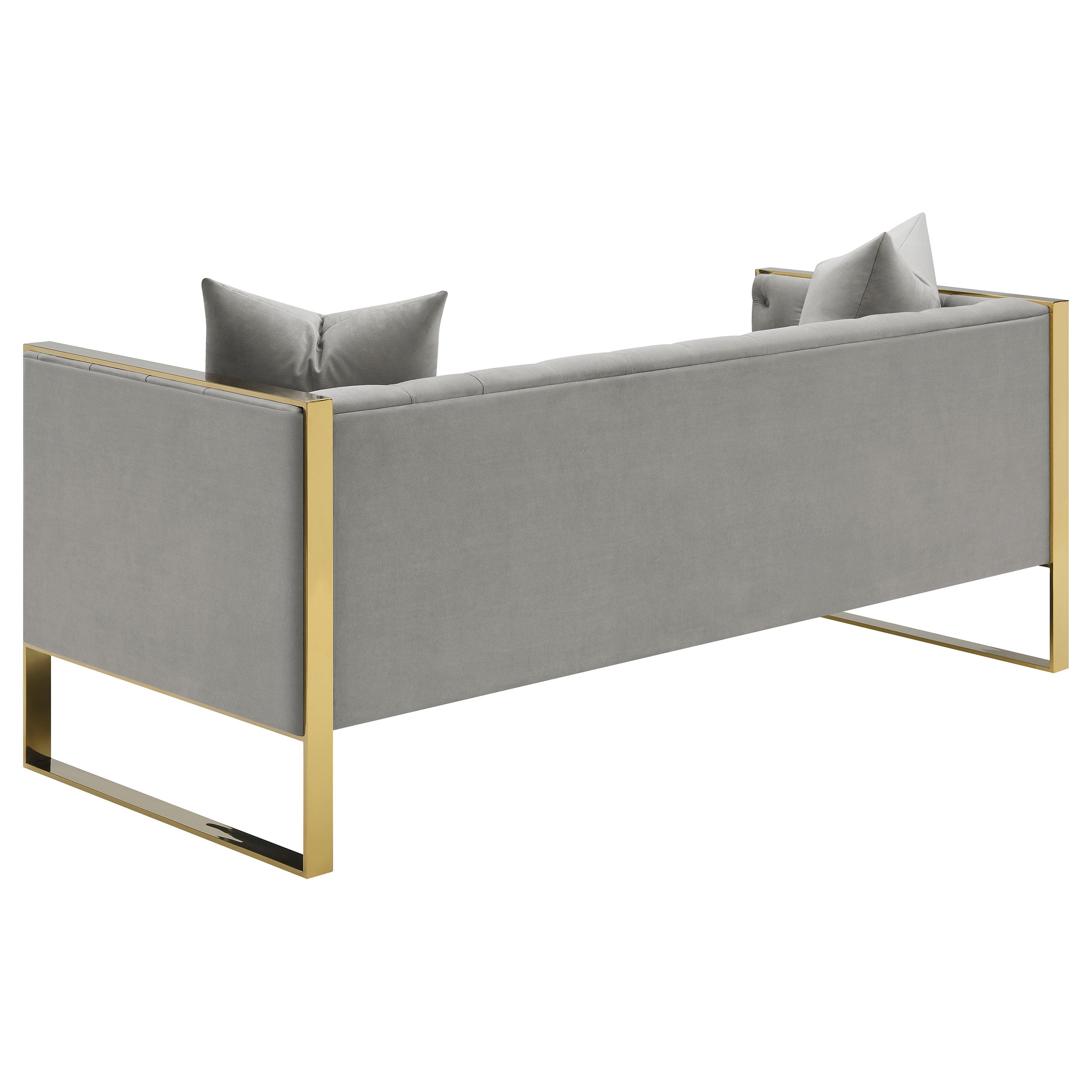 Eastbrook Velvet Upholstered Tufted Sofa Grey — view 6