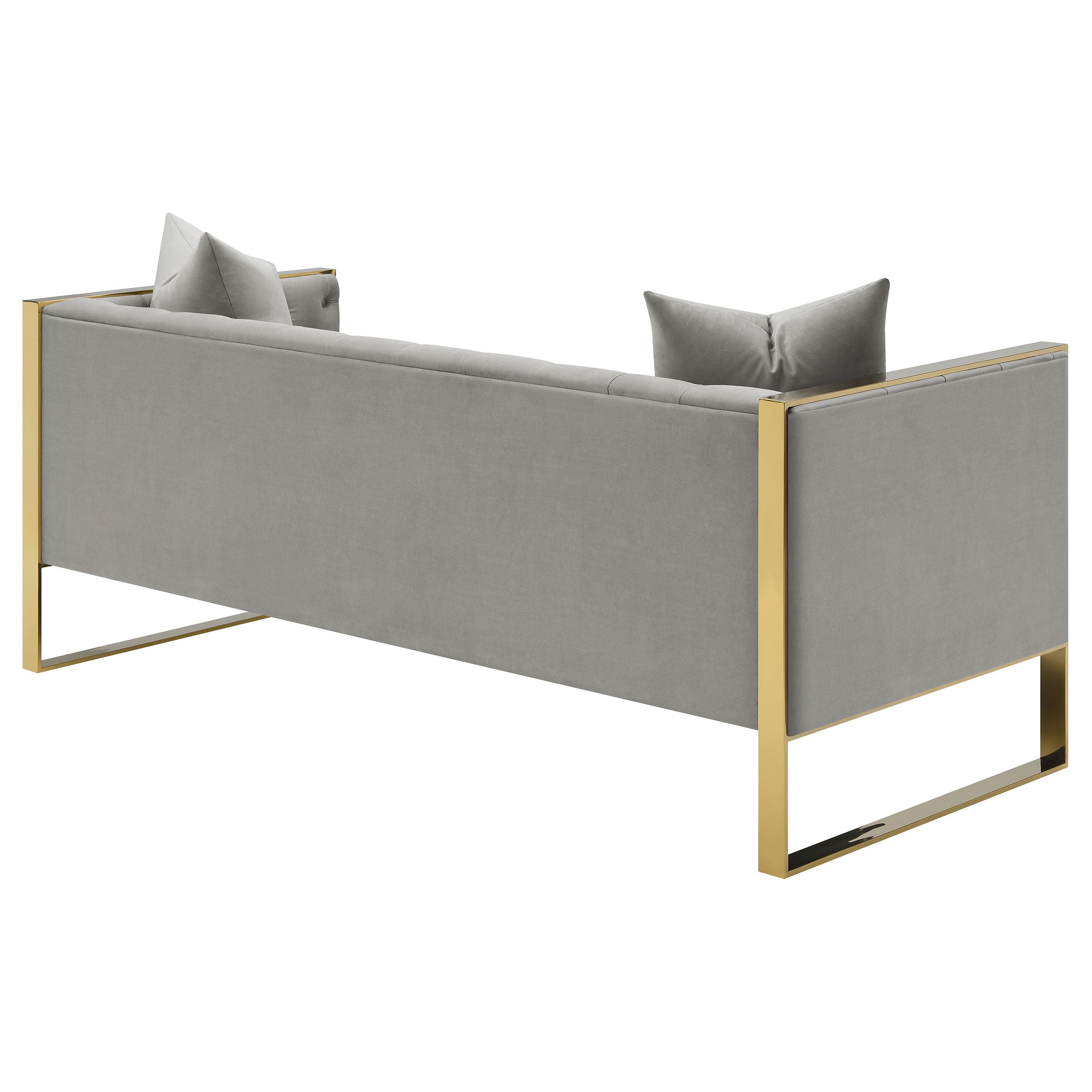 Eastbrook Velvet Upholstered Tufted Sofa Grey — view 7