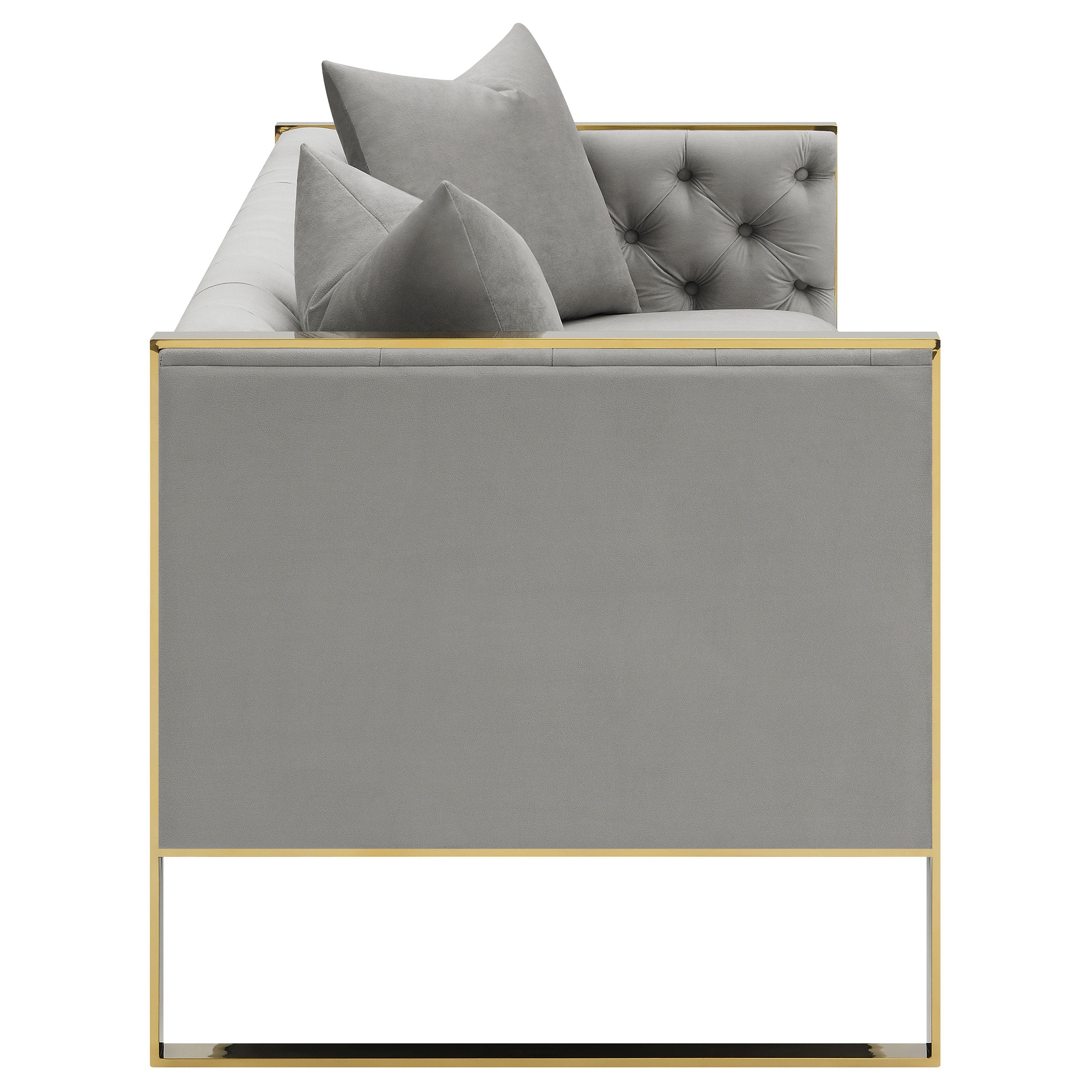 Eastbrook Velvet Upholstered Tufted Sofa Grey — view 8