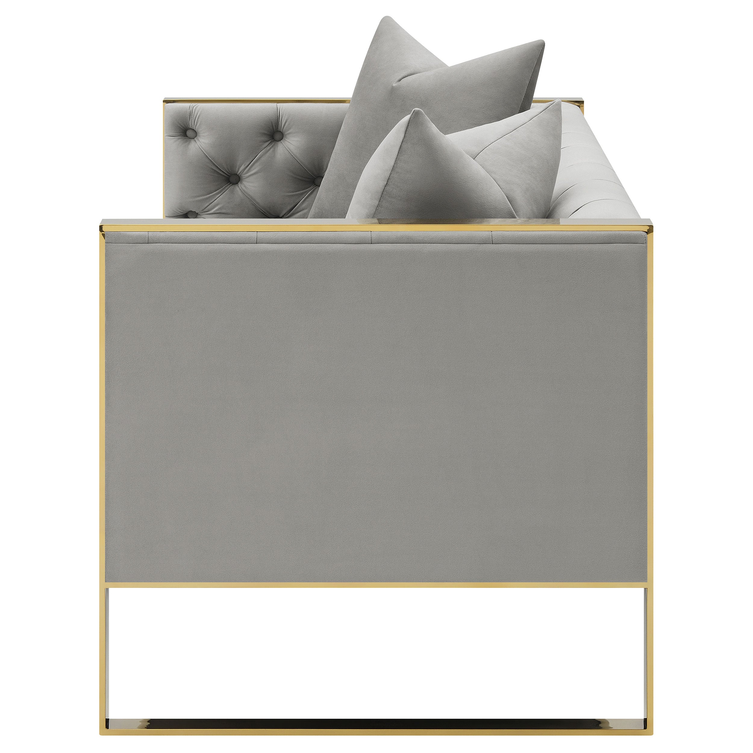 Eastbrook Velvet Upholstered Tufted Loveseat Grey — view 5